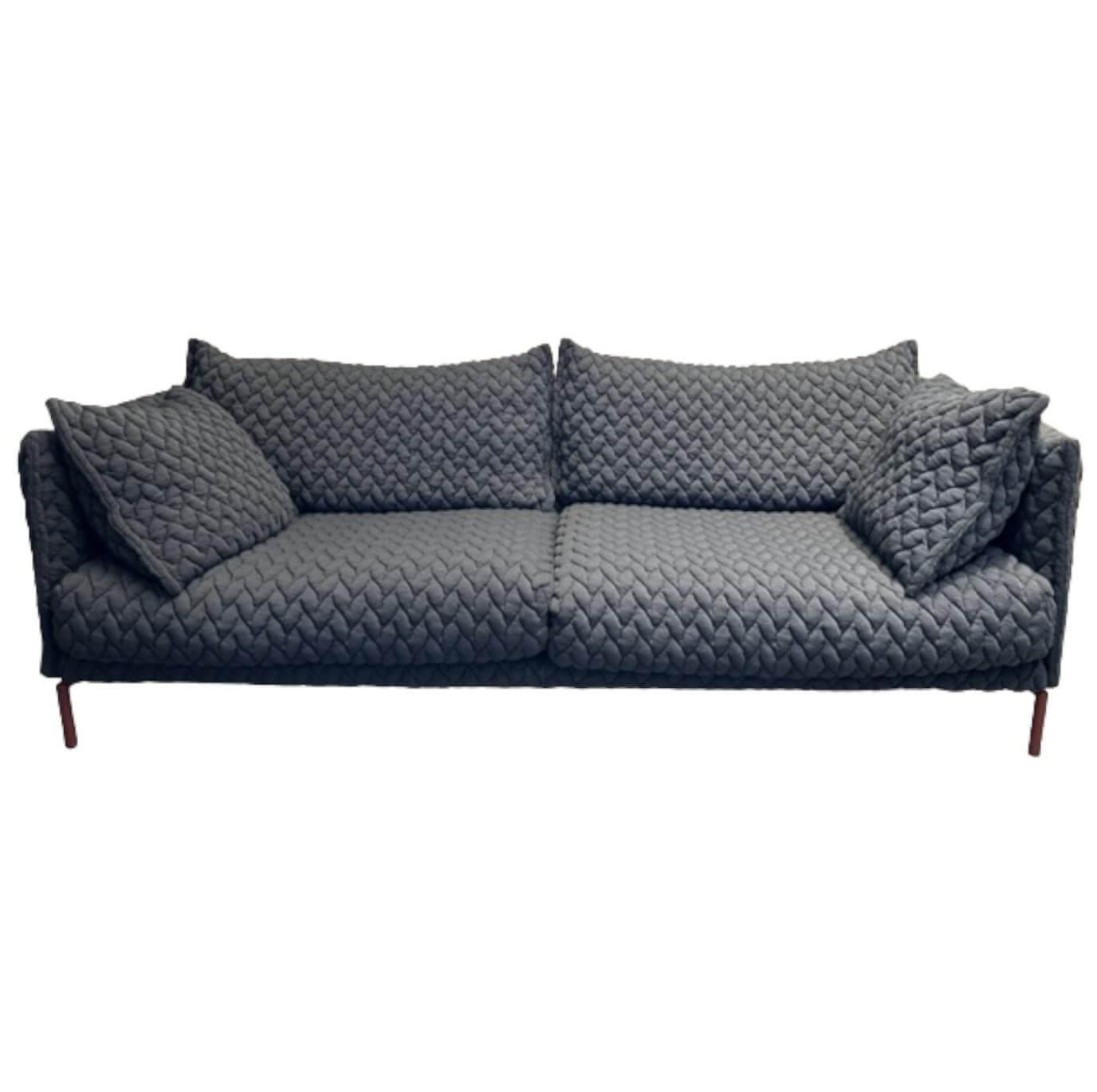 Gentry Sofa 2-Sitzer Major Stoff People Gentry 4 Big Praid Graphite Gestell in Oxidored Sonderlack