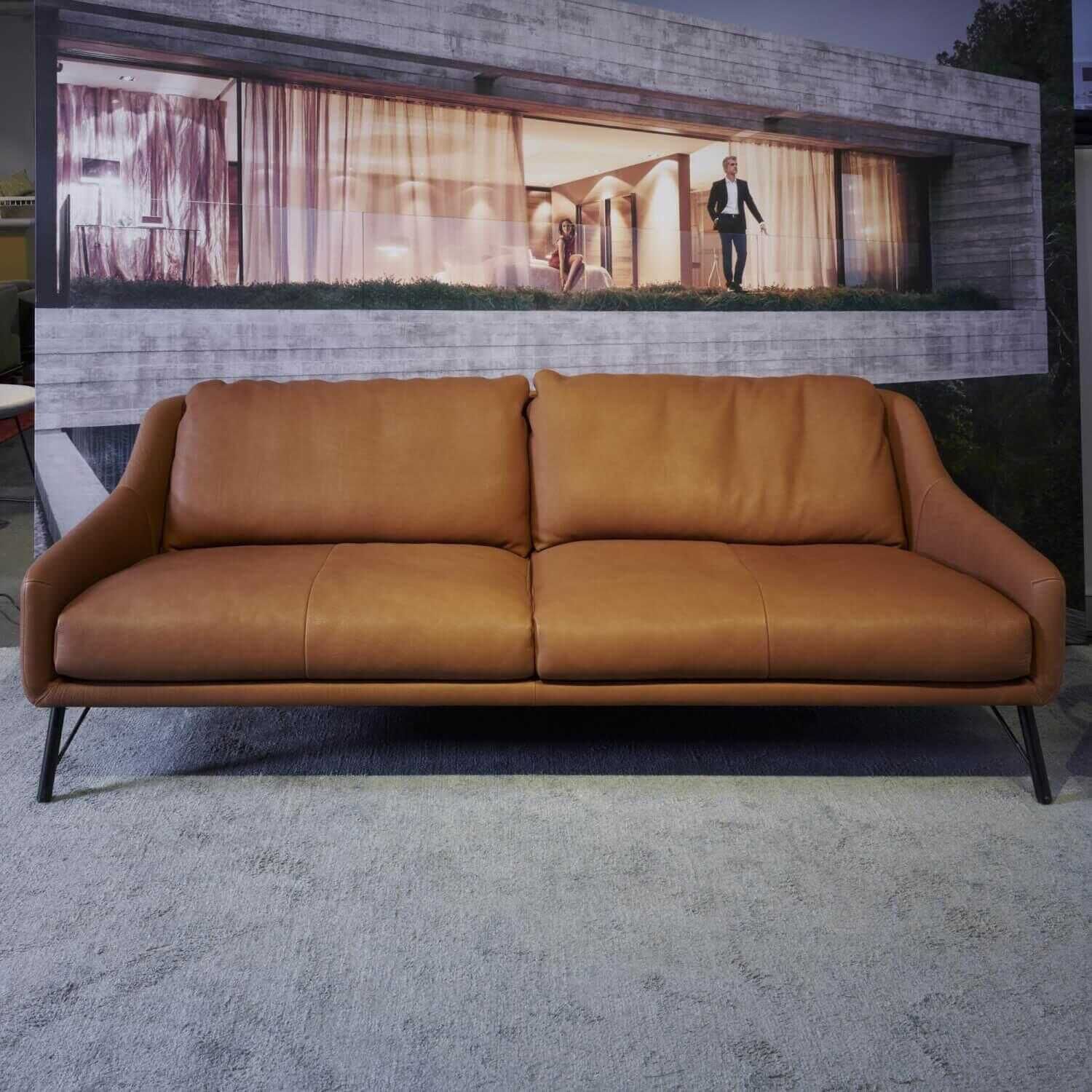 Sofa Flow Lounge Leder Sumatra Grizzli Braun