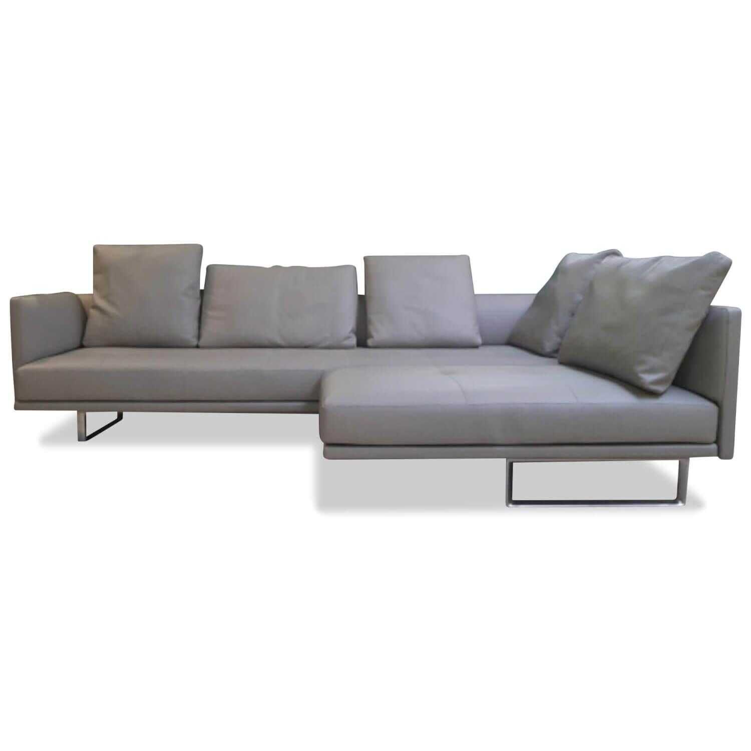 Walter Knoll - Ecksofa Prime Time Leder Grau Schwenkbar - 1