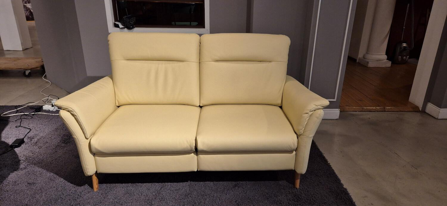 Activineo - Sofa Gerrit Leder Napoli Crema Beige Holzfuß Eiche Geölt mit Relaxfunktion - 8