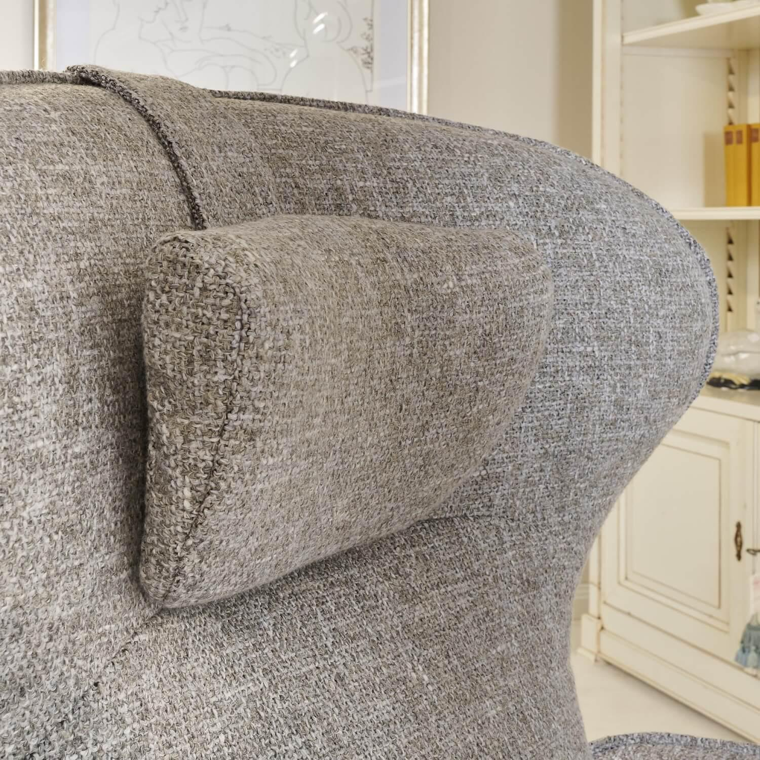 Jori - Funktionssessel Daydreamer Mit Nackenkissen Bezug Innen Stoff Aco 212|F2a Grau Außen Leder Nubuk Creme - 8