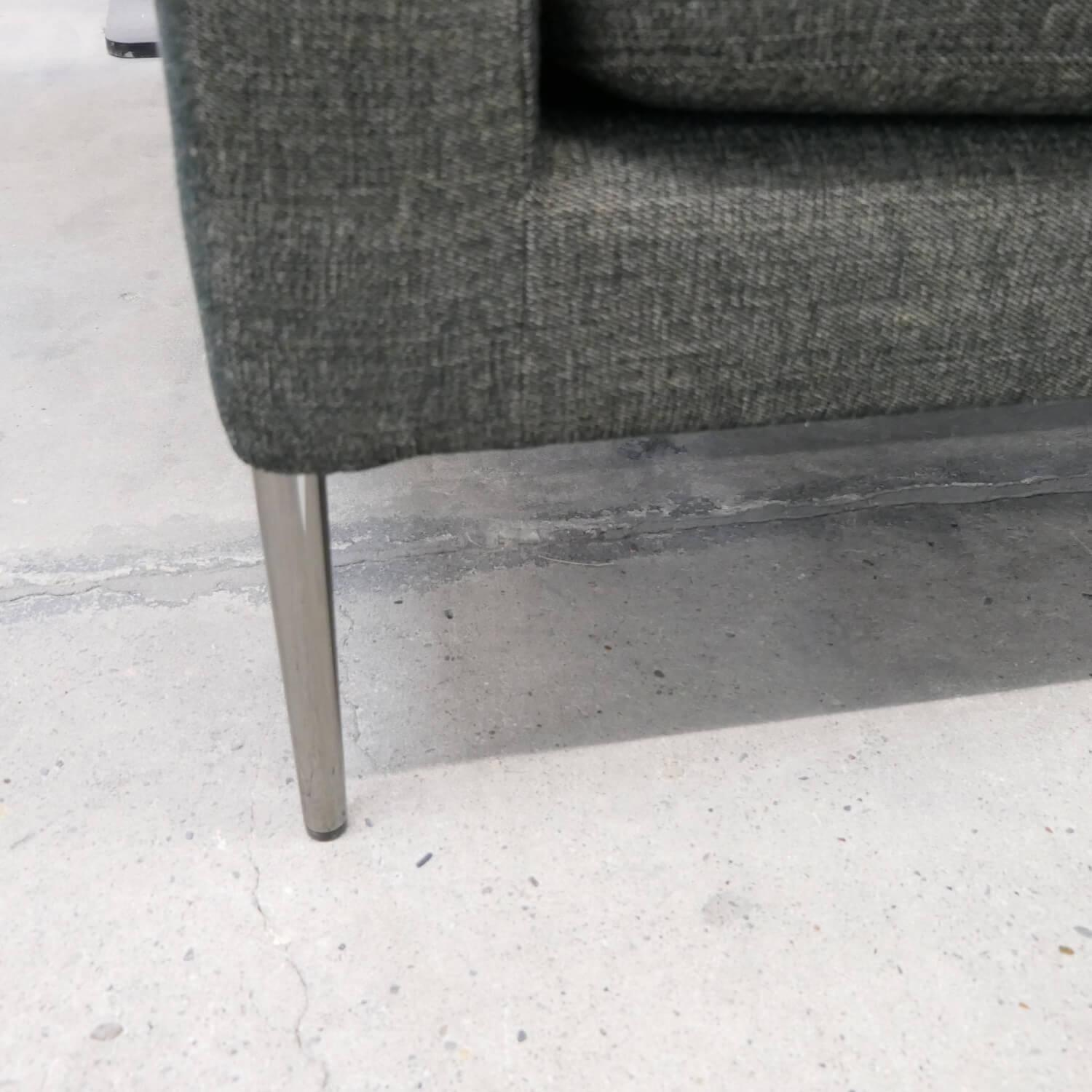 COR - Sofa Pilotis Stoff 8161 Schwarz Braun Füße Schwarz Chrom Inklusive Rückenkissen - 11