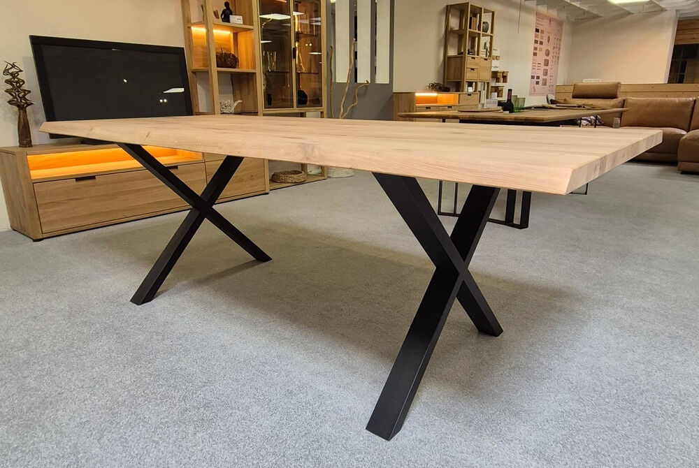 Natura - Esstisch Eiche Eco Sknow Lackiert Gestell Metall Schwarz - 4