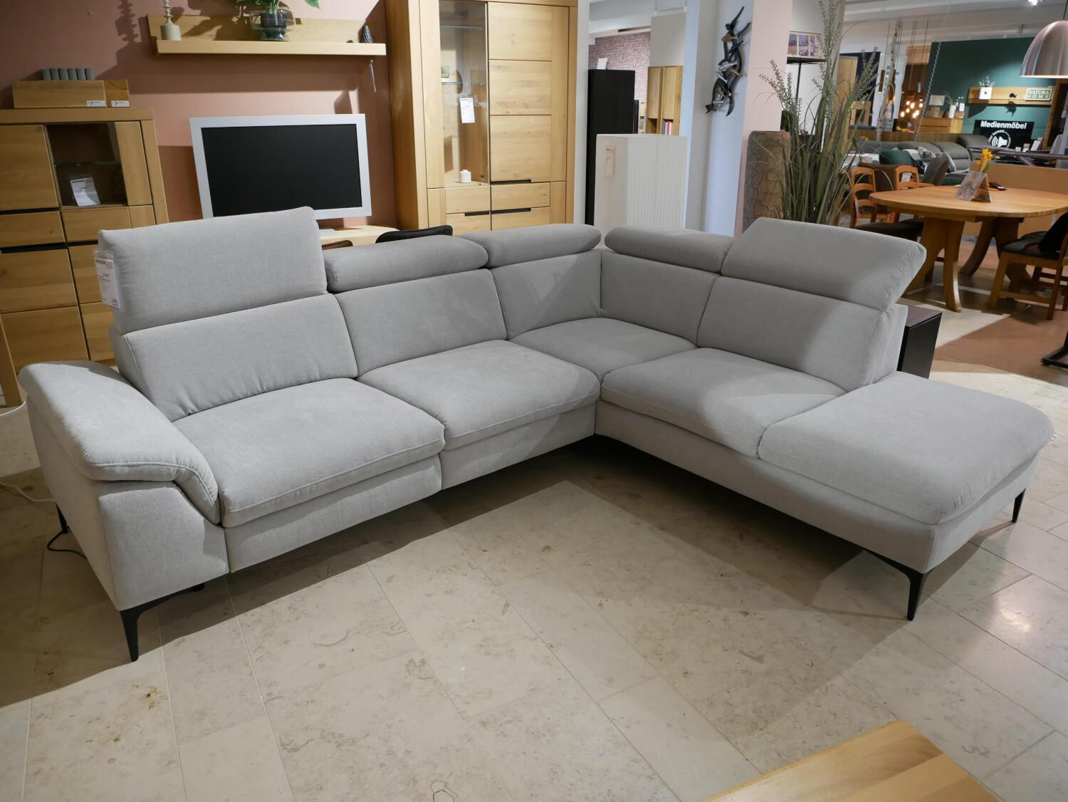 DFM - Ecksofa Klier Concept NO-06 Stoff Carmen 60 Light Grau Füße Metall Schwarz - 4