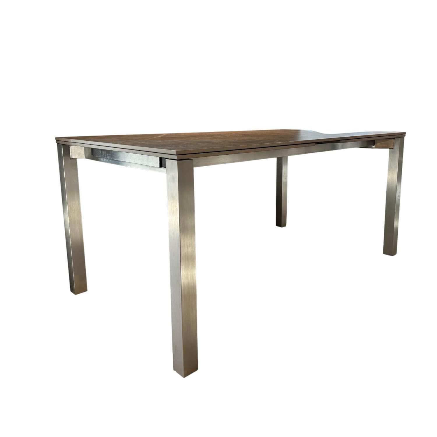 Zumsteg - Ausziehtisch Spezia Platte Dekton Keramik Dark Grey Grau Gestell Edelstahl CNS Mit Beidseitiger Verlängerung - 1
