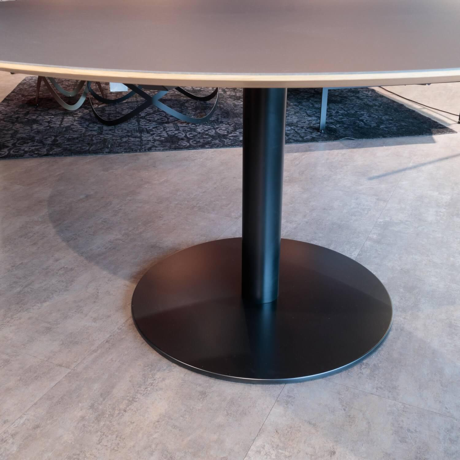 Tonon - Tisch Linoleum Anthrazit Grau Gestell Stahl Schwarz - 5