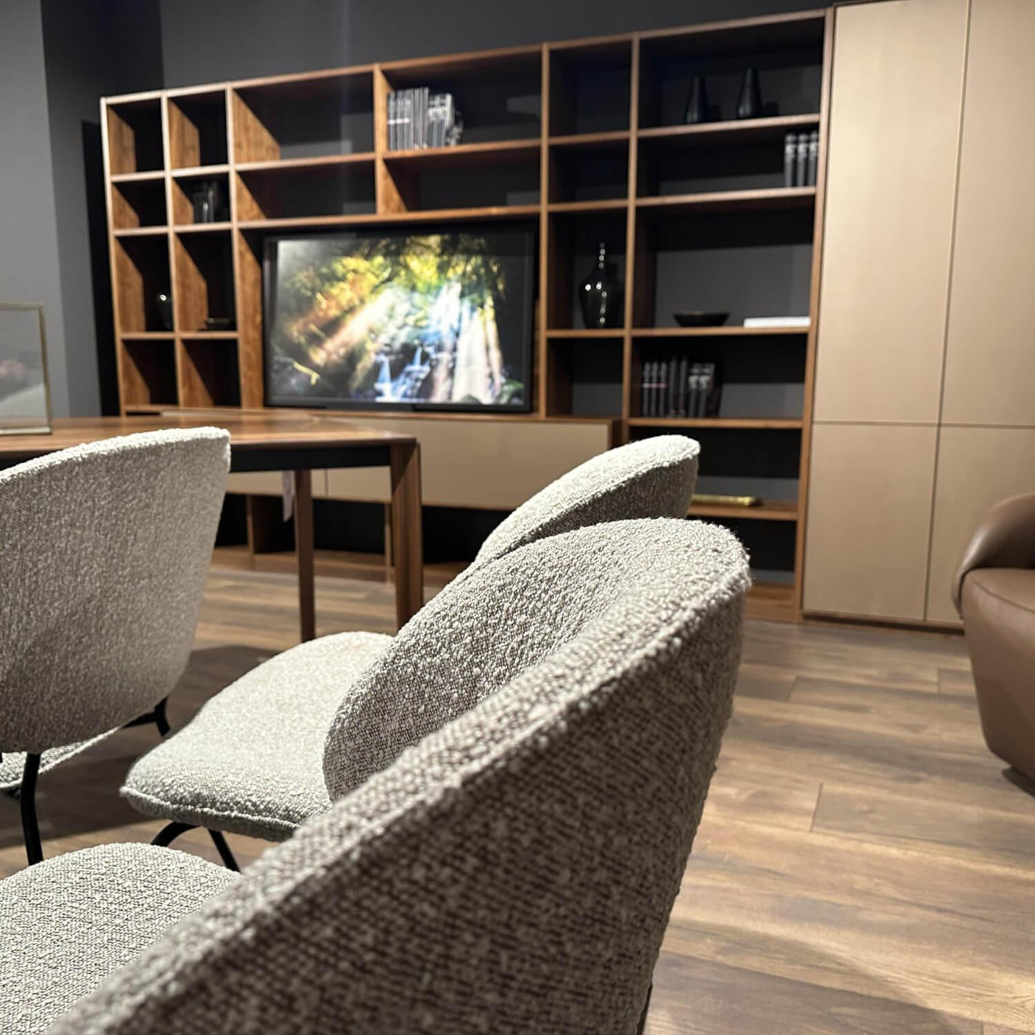 KFF - 4er-Set Stuhl Alvaro Stoff Nordic Edition Ascot 2402 Toffee Grau Beige Gestell 4-Fuß Rundroh M02 Schwarz Mit Filzgleitern - 8