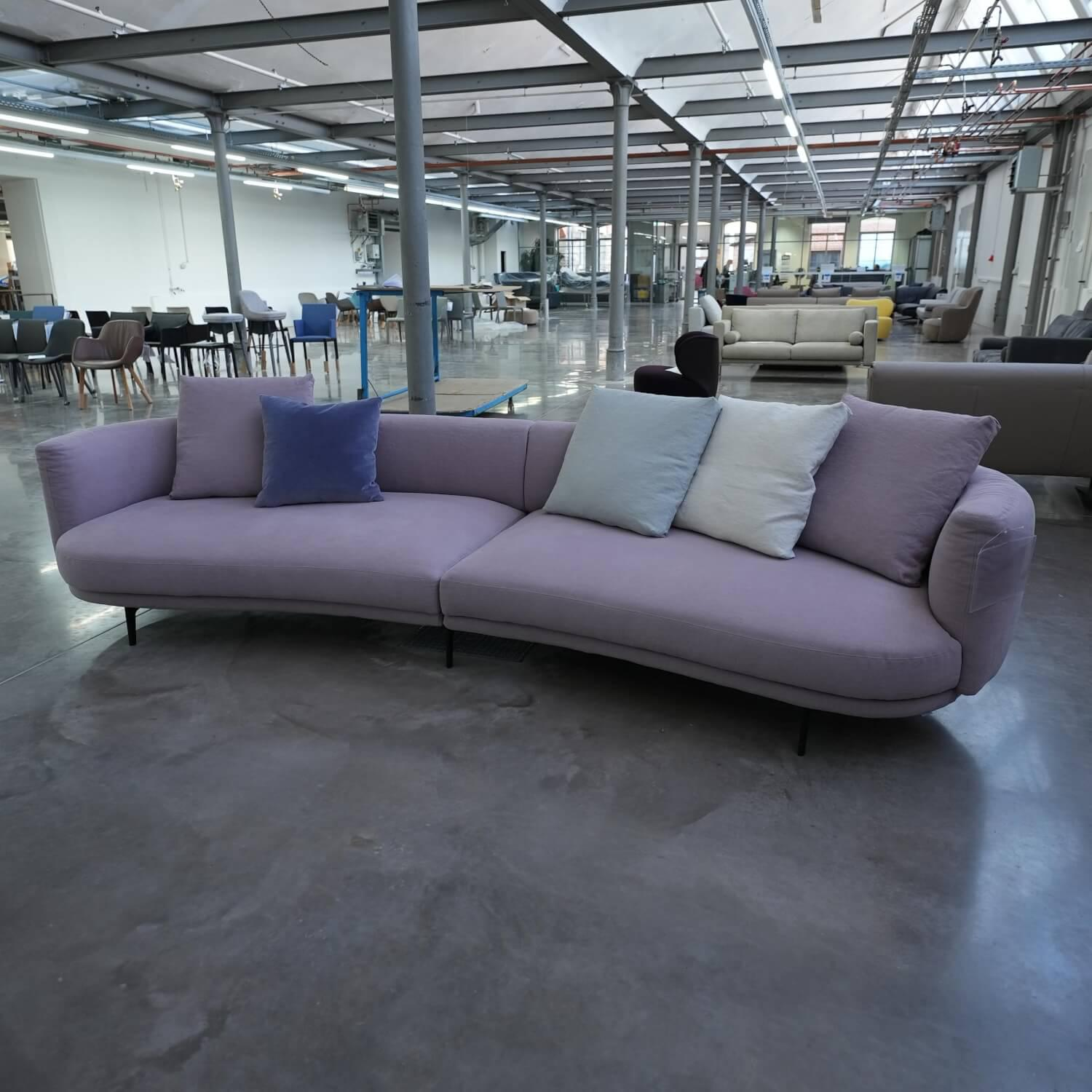 Walter Knoll - Sofa Maaru 850 Stoff Lino 7899 Magnolia Violett Metallgestell Matt Pulverbeschichtet Schwarz - 9