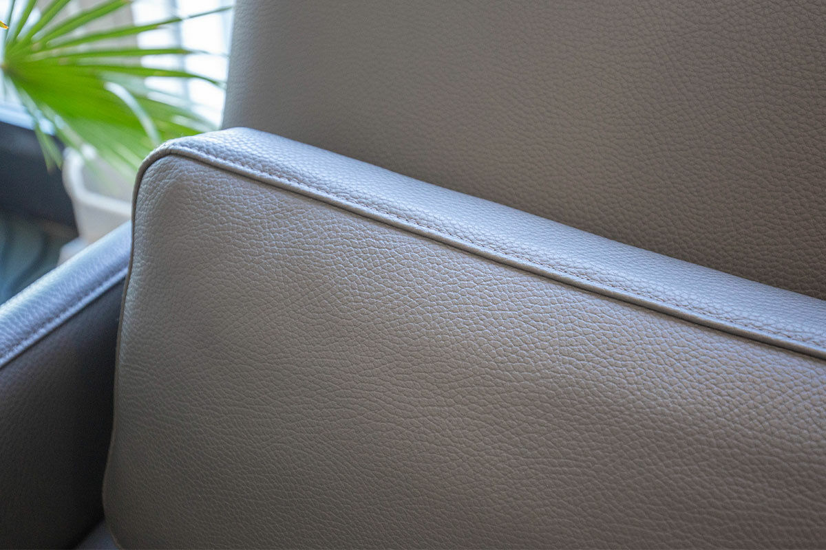 Brühl - Sofa Alba Leder Unit 5423-93 Grau Gestell Metall Verchromt - 5