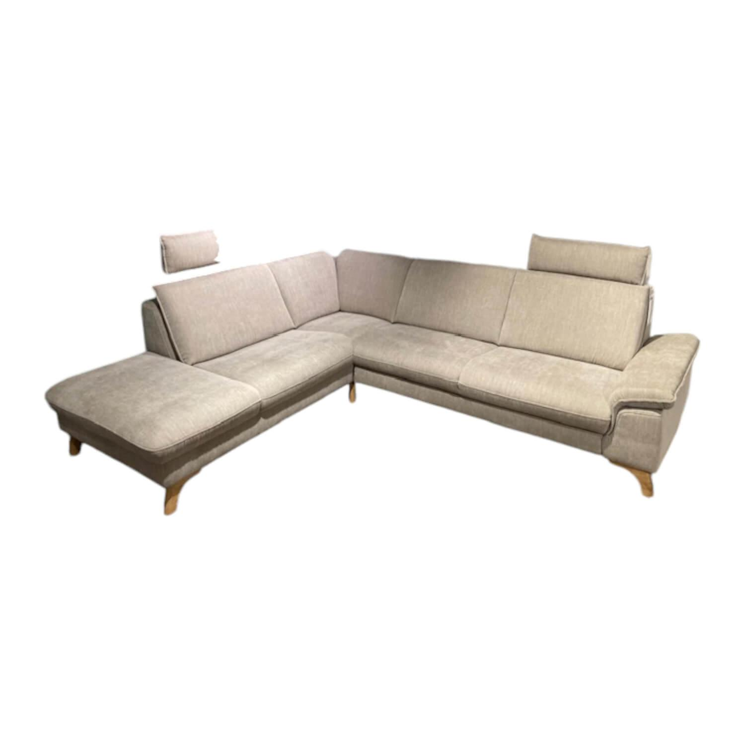 Natura - Ecksofa Tulsa KS Stoff 20 Longlife Easy Desert Beige mit 2 Kopfstützen - 1