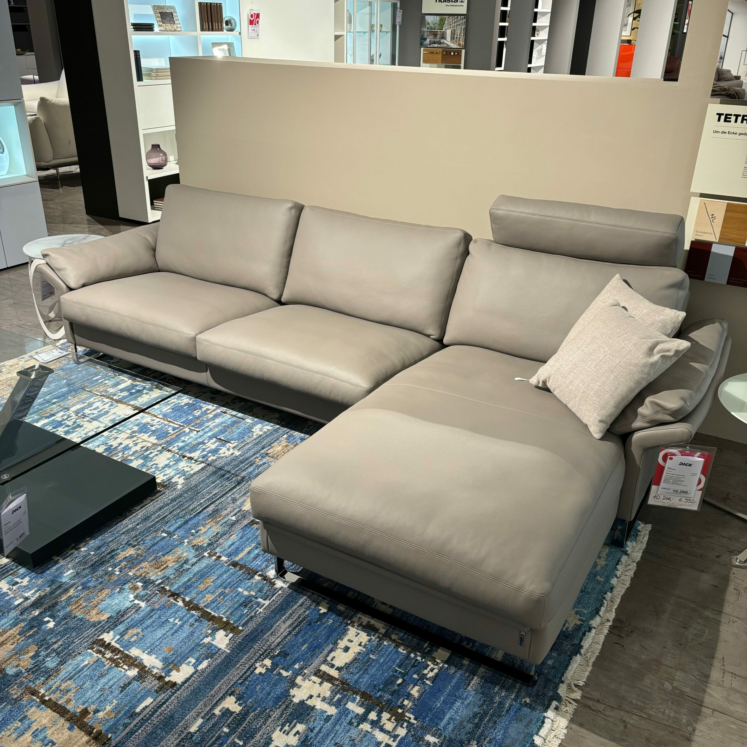 Erpo - Corner sofa Classics 960 43.200 pebble skid high gloss with headrest - 5
