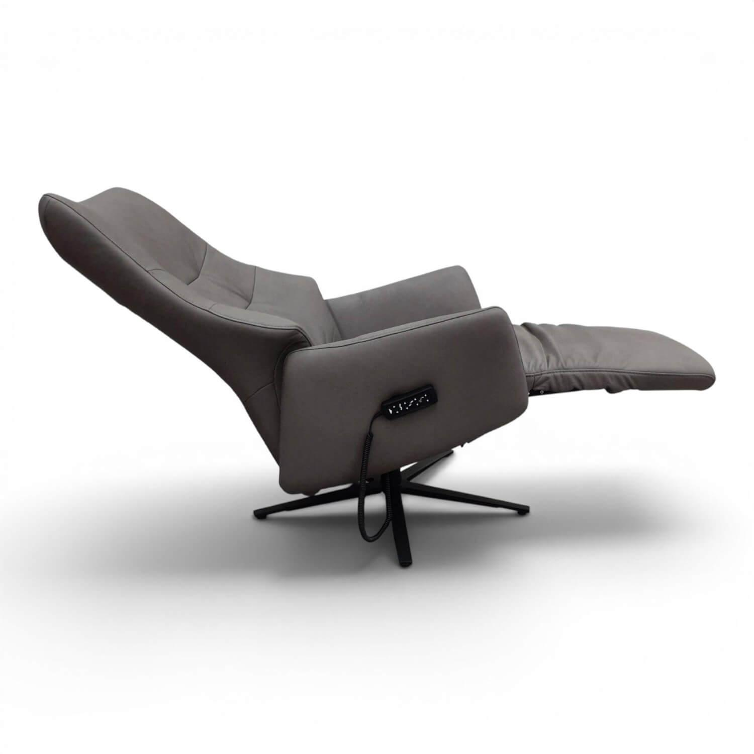 himolla - Sessel 7948 S Lounger M Leder 27 Leonessa Arctic Grau Sternfuß Metall Anthrazit Mit Motorischer Verstellung - 4