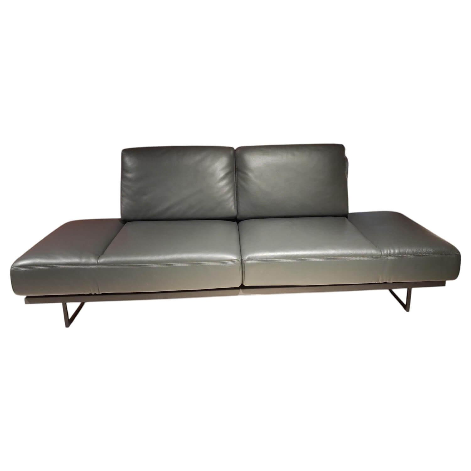 Koinor - Sofa Ponte Leder Classic Pepper Anthrazit Gestell Metallkufen Schwarz Matt Inklusive Kissen - 1