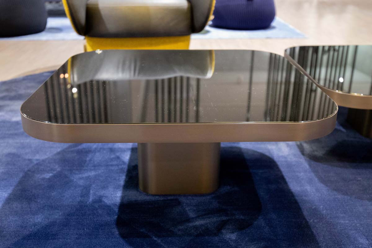 ClassiCon - 2er-Set Couchtische Bow Coffee Table No. 2 und No. 3 Glas Schwarz Gestell Messing - 5