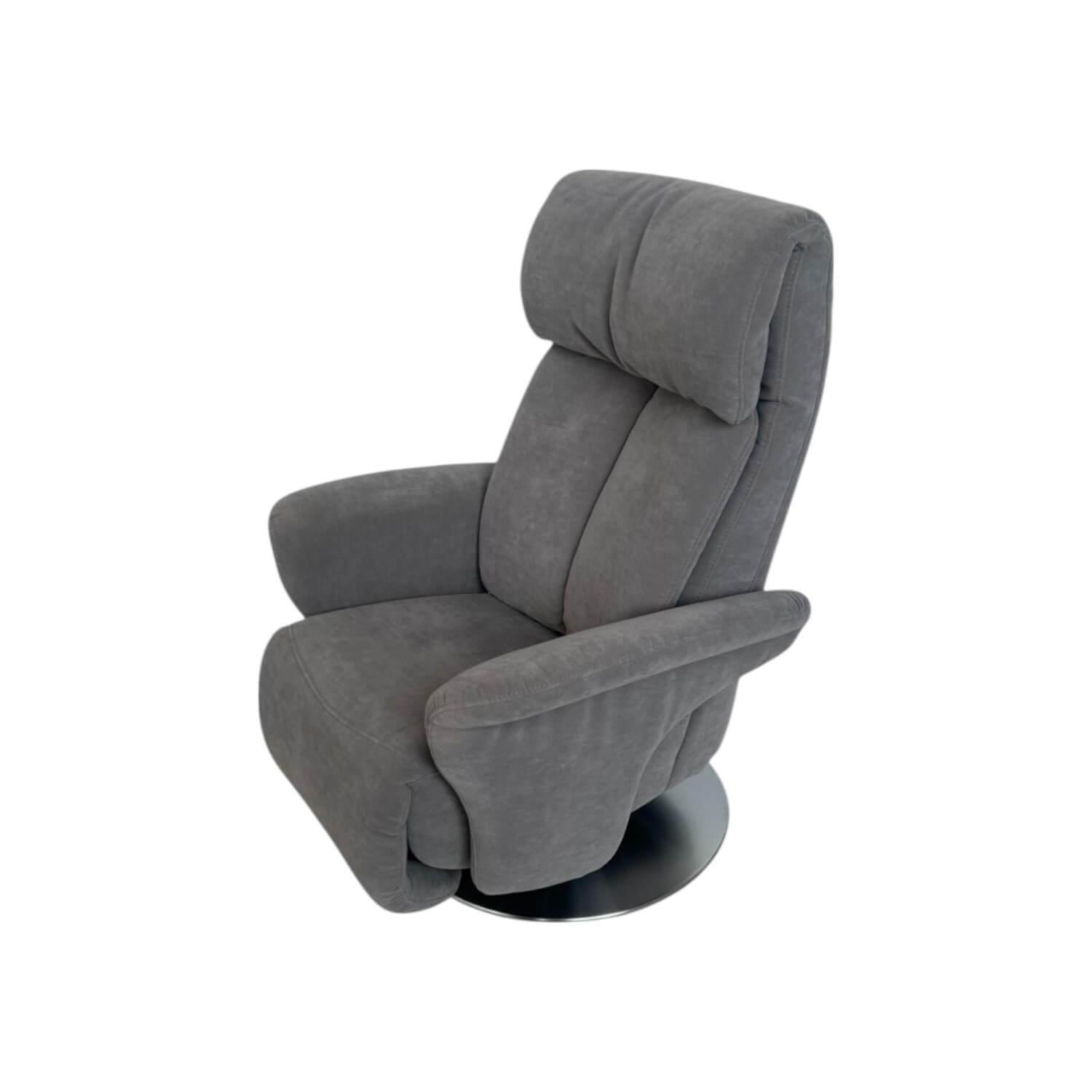himolla - Relaxsessel 7627 XS Stoff Nuvano Stein Grau Drehteller Edelstahl Mit Elektrischer Aufstehhilfe - 10