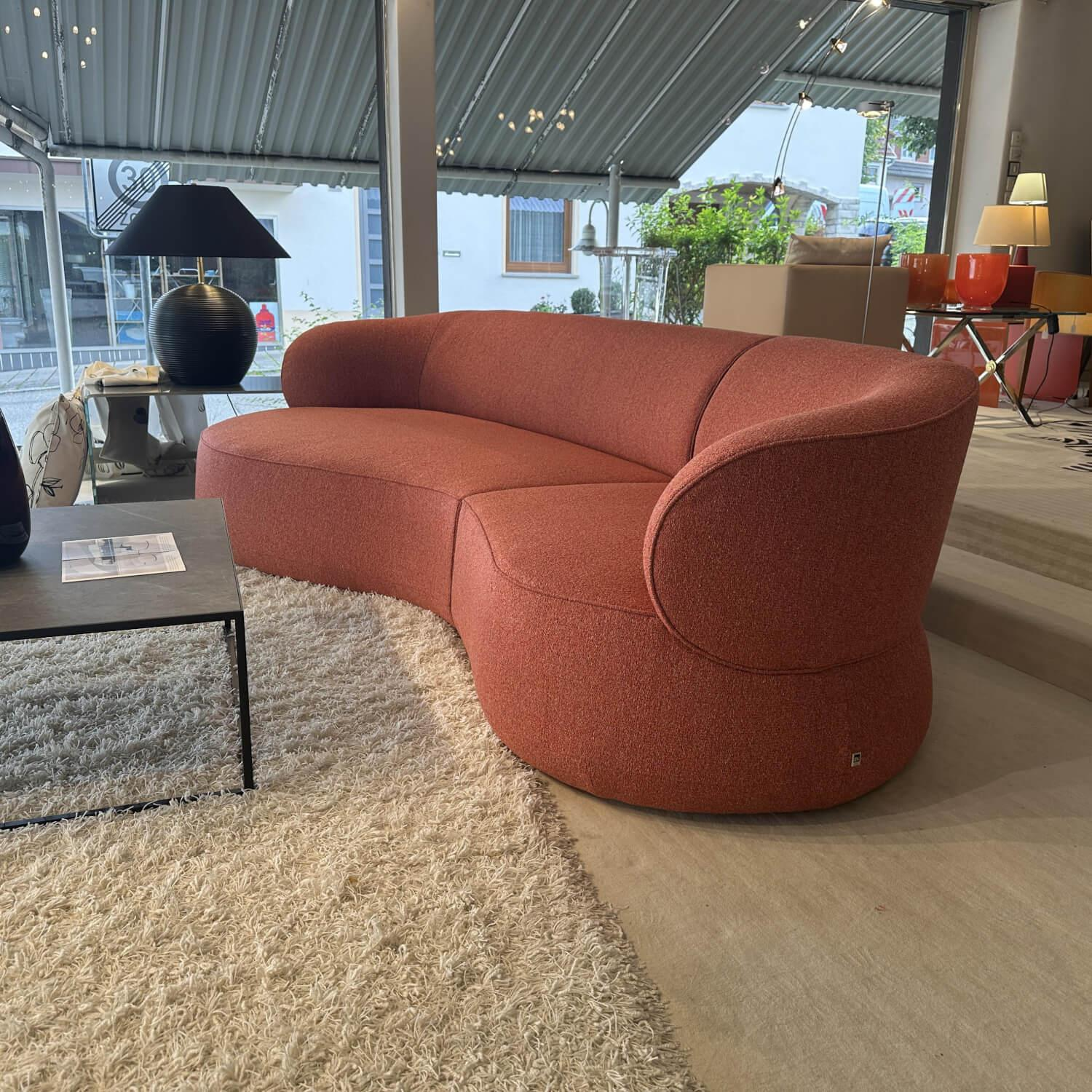 Bielefelder Werkstätten - Aktionspreis: Sofa Nimbo Stoff Prince 285 Rot Füße Mit Stoff Bezogen - 7