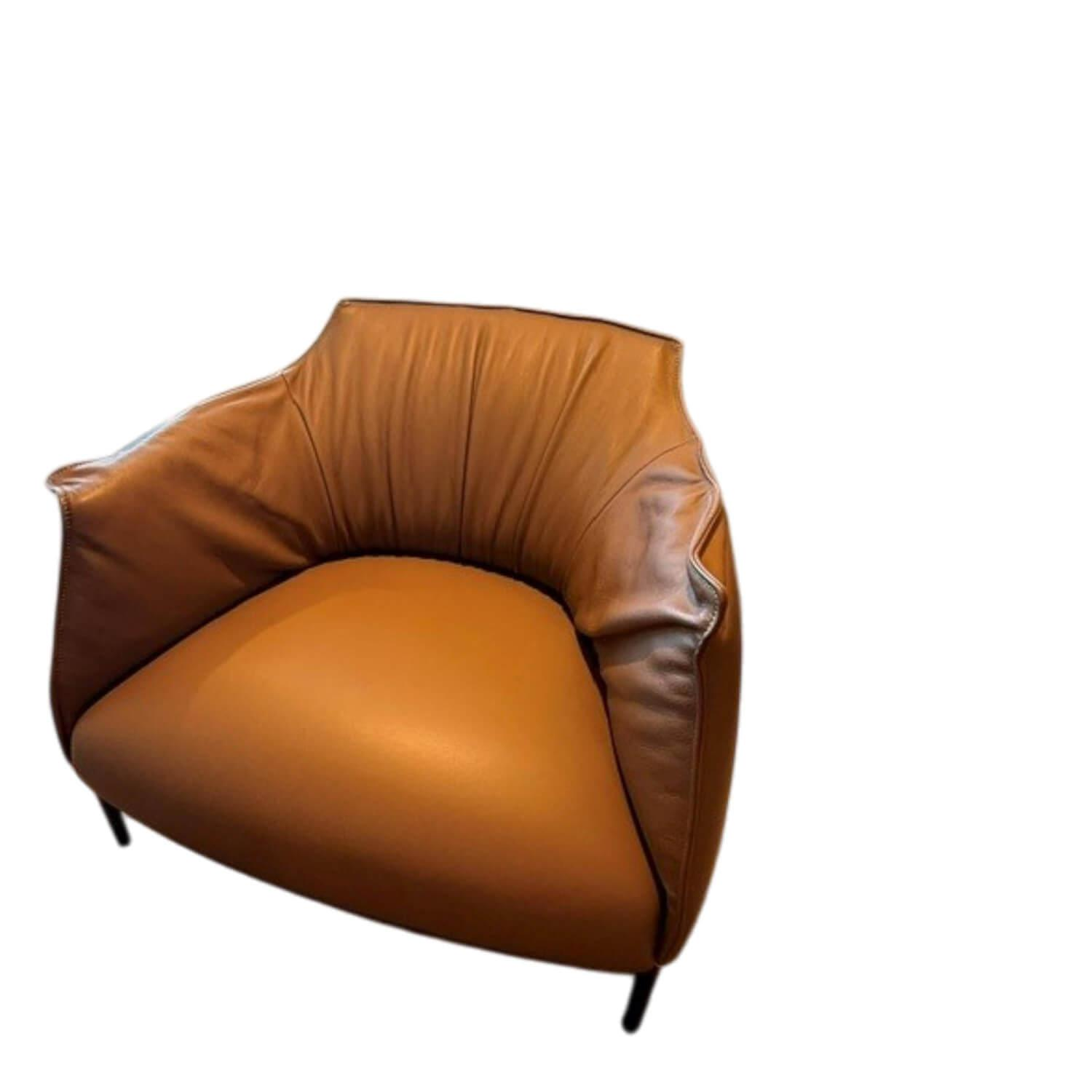 Poltrona Frau - Sessel Archibald Large Leder SC 57-Torba Braun Gestell Metall - 1