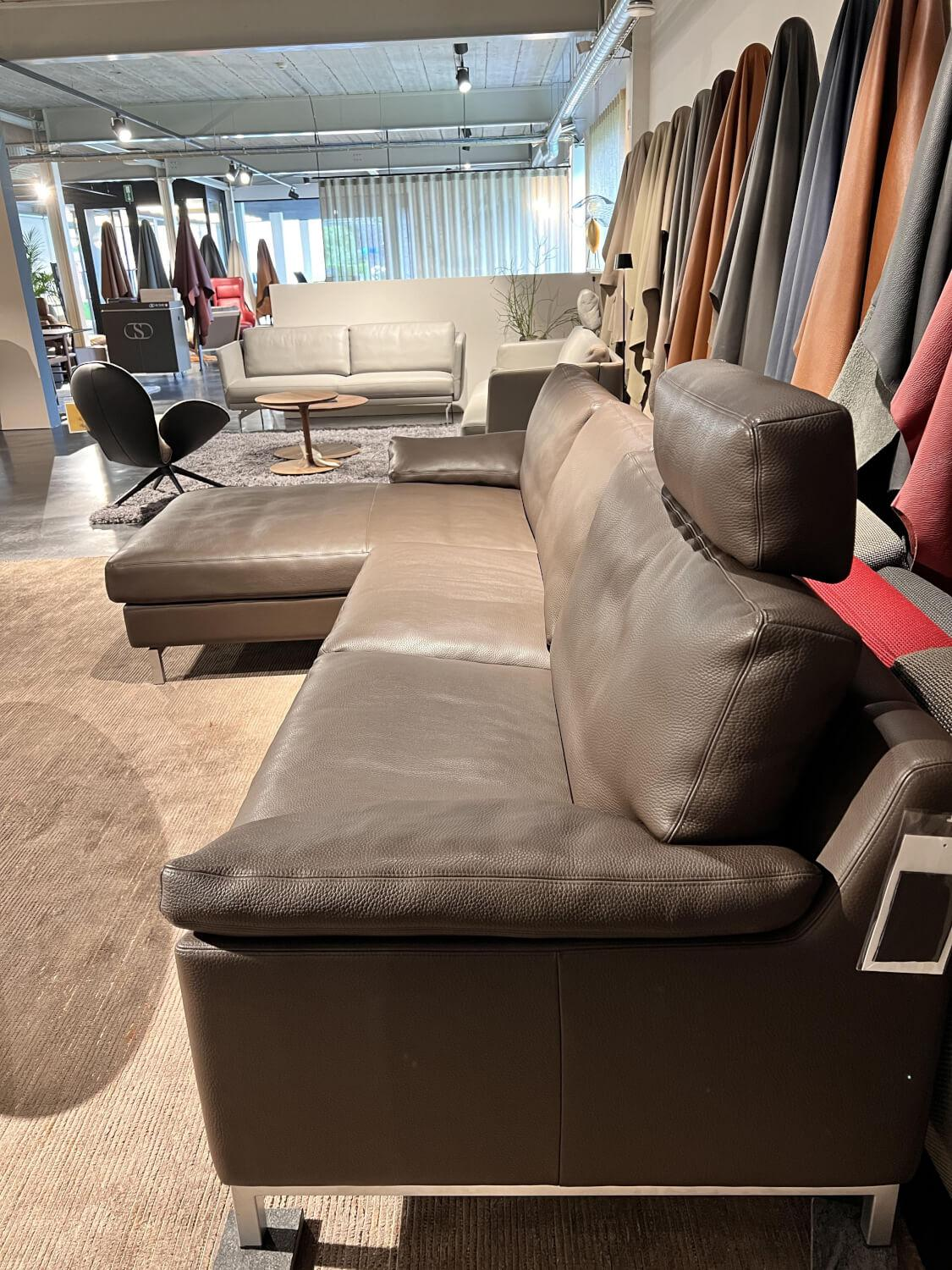 Erpo - Ecksofa Classics 650 Leder 450 Mocca Braun Füße Metall - 4