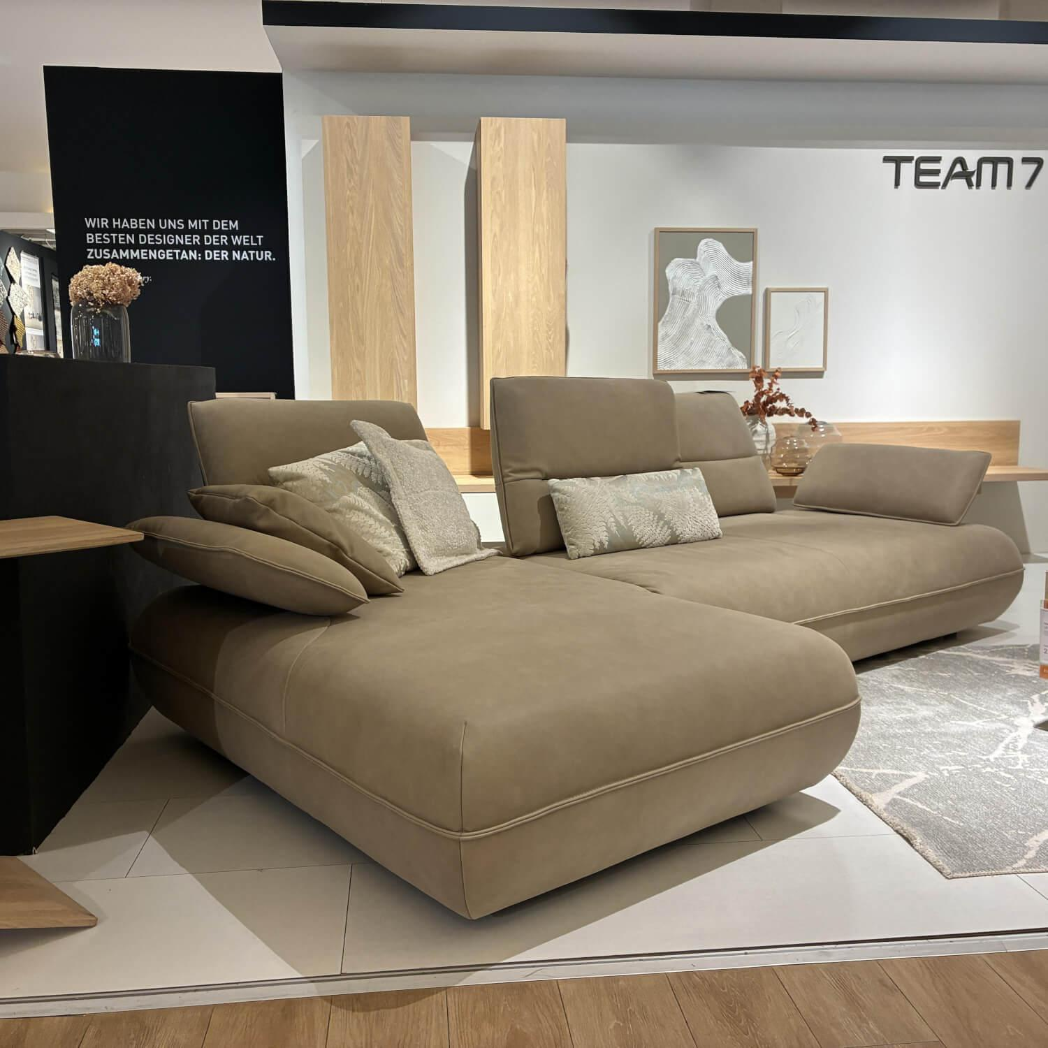 Koinor - Ecksofa Amy 2-Sitzer Leder A-India Jade Braun Füße Kunststoffgleiter - 2