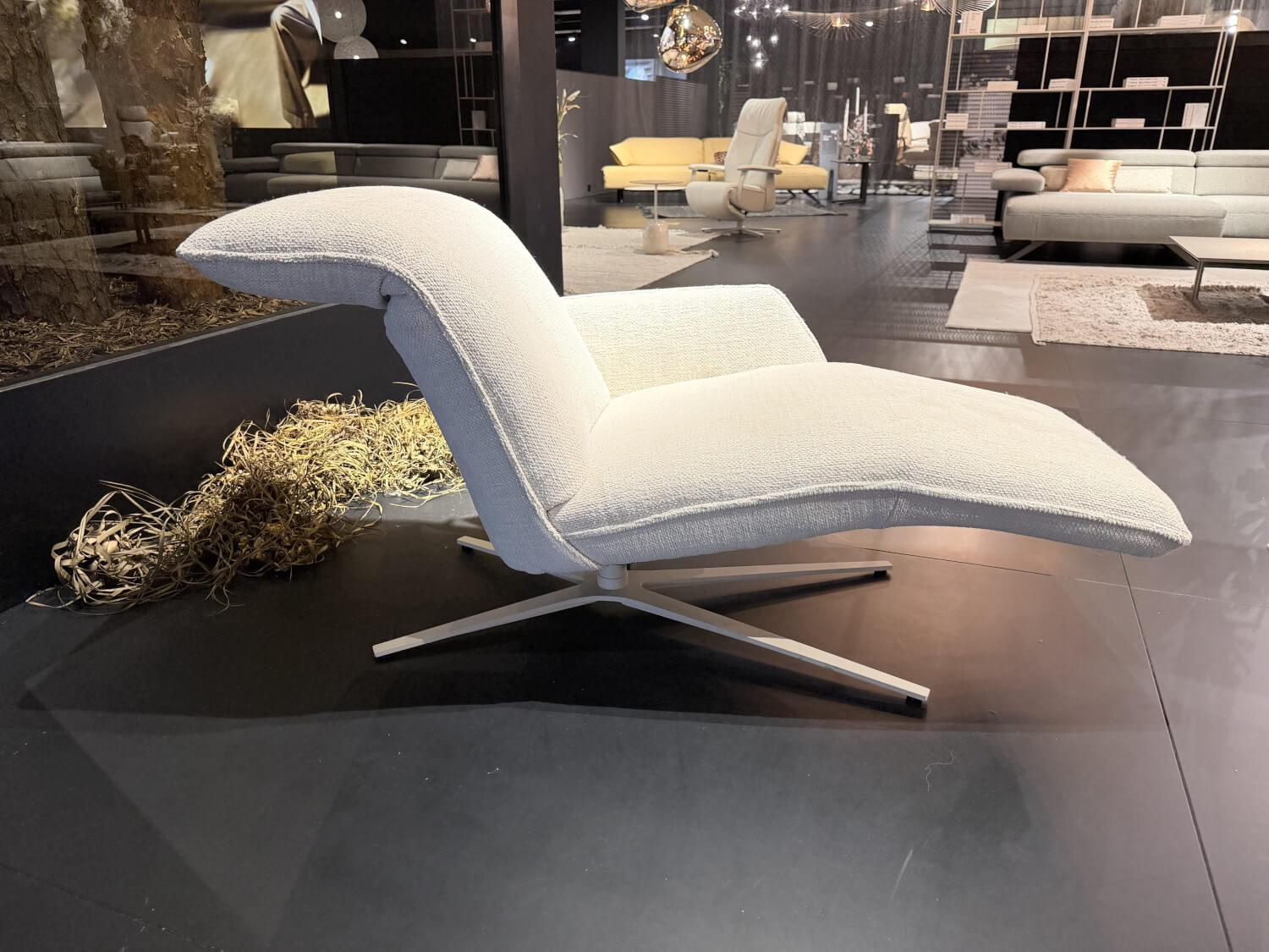 himolla - Relaxliege 7658 Stoff 20 Labomba Carrara Beige Sternfuß Metall Beige Mit Schaukelfunktion - 2