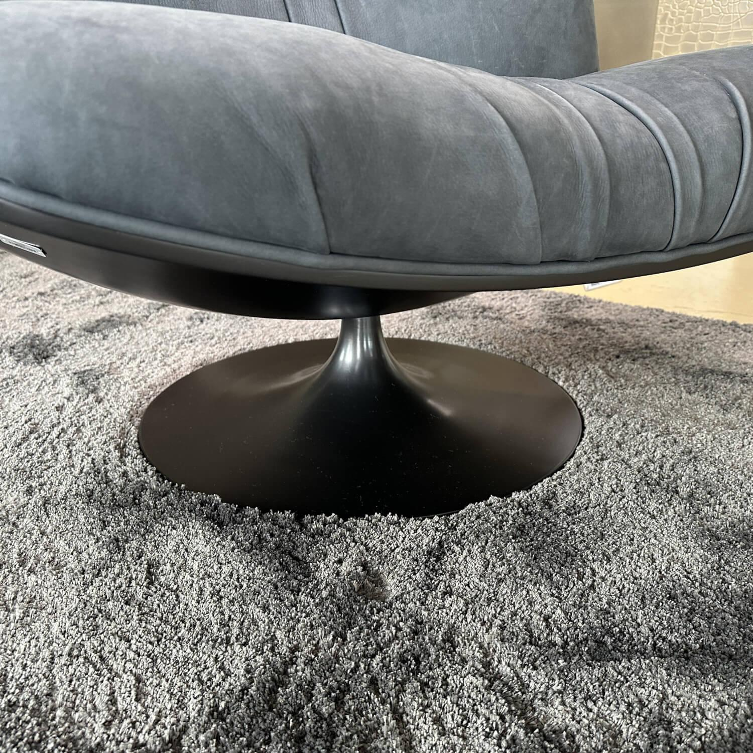 Baxter - Sessel Marilyn Leder A Nabuck Night Blau Schwarz Gestell Metall Schwarz - 2