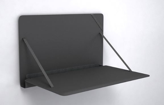 Wandtisch Notebook 9032 Tischplatte MDF mit abgerundeten Kanten Schwarz Matt Beschichtet