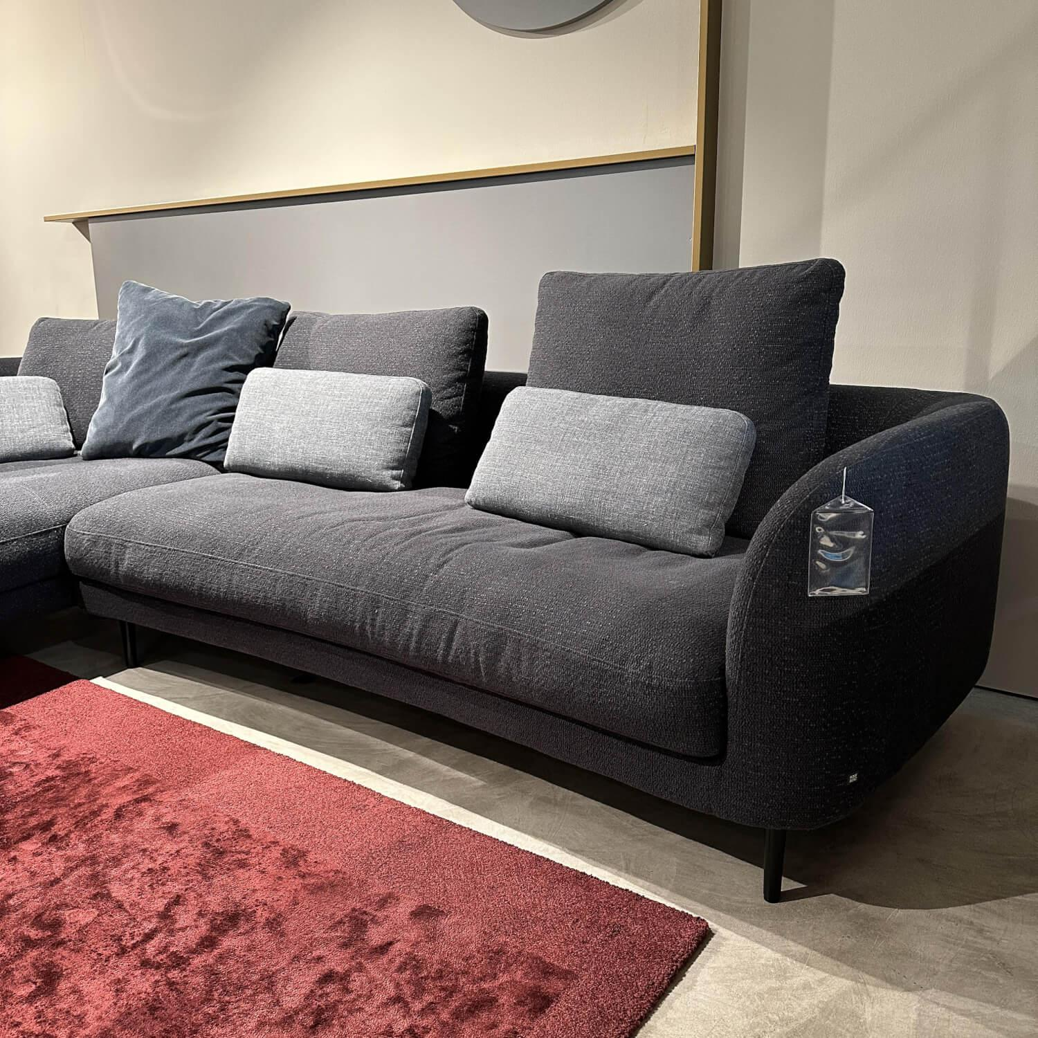 Rolf Benz - Ecksofa Kumo Stoff 22.505 Schwarzblau Füße Metall Schwarz Pulverbeschichtet - 11