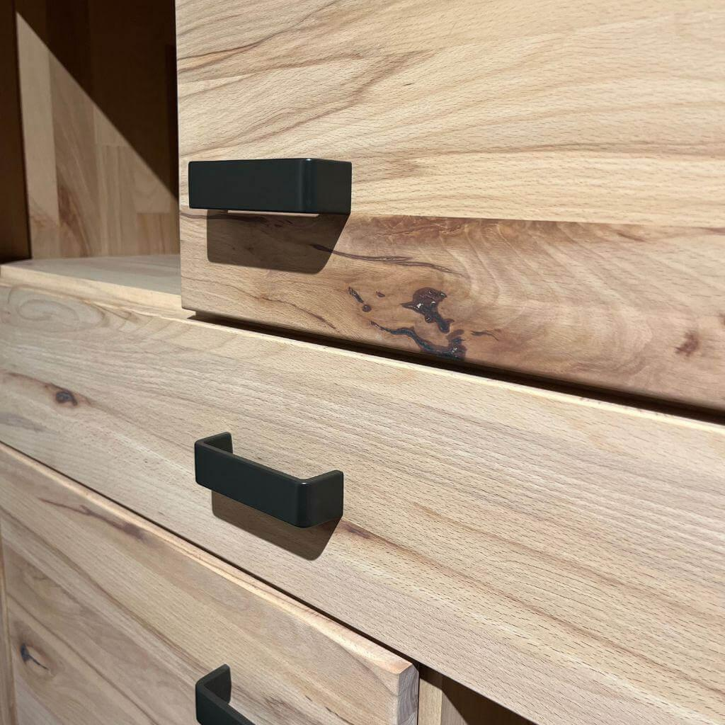 Natura - Highboard Cartago Astbuche Massiv Bianco Geölt Weißgeölt Gestell Metall Anthrazit - 4