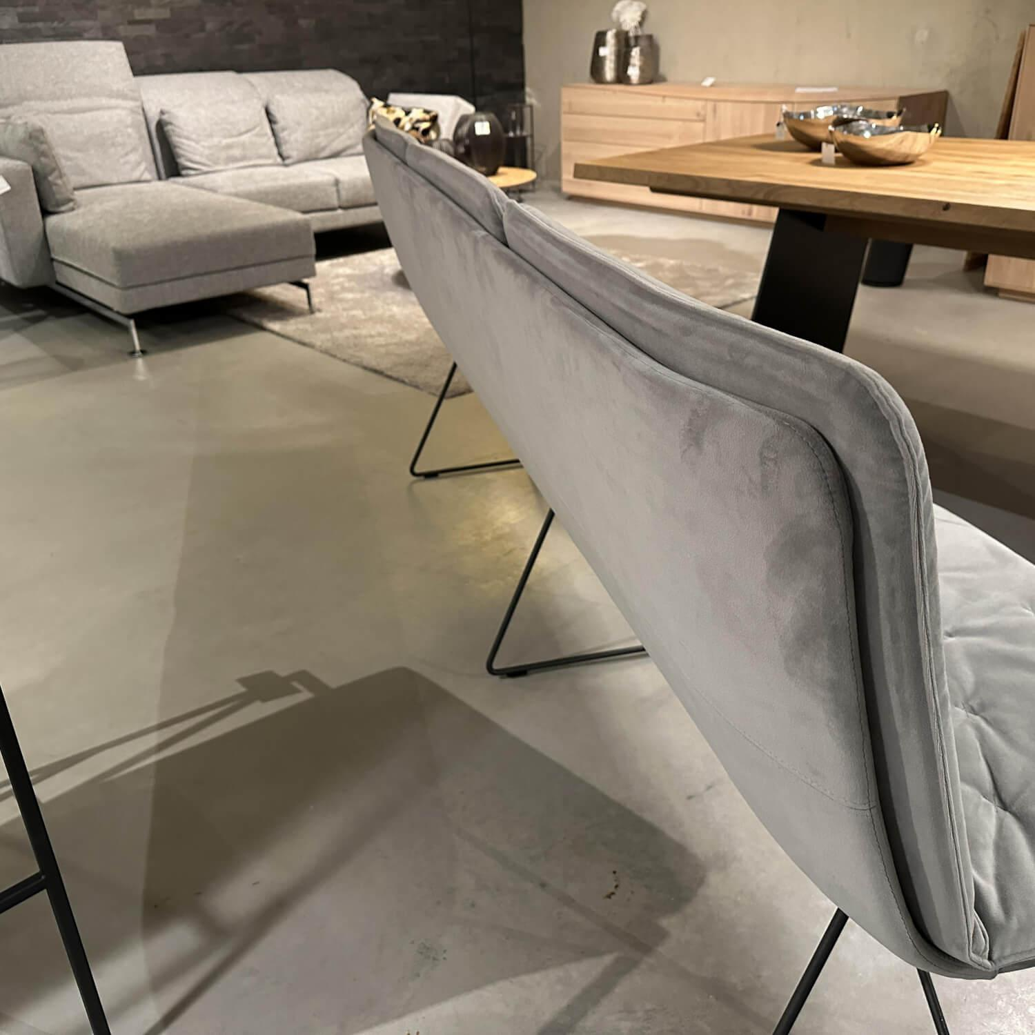 KFF - Sitzgruppe Arva Stitch Stoff Seven Dolphine 180 Grau Gestell Metall Anthrazit - 6