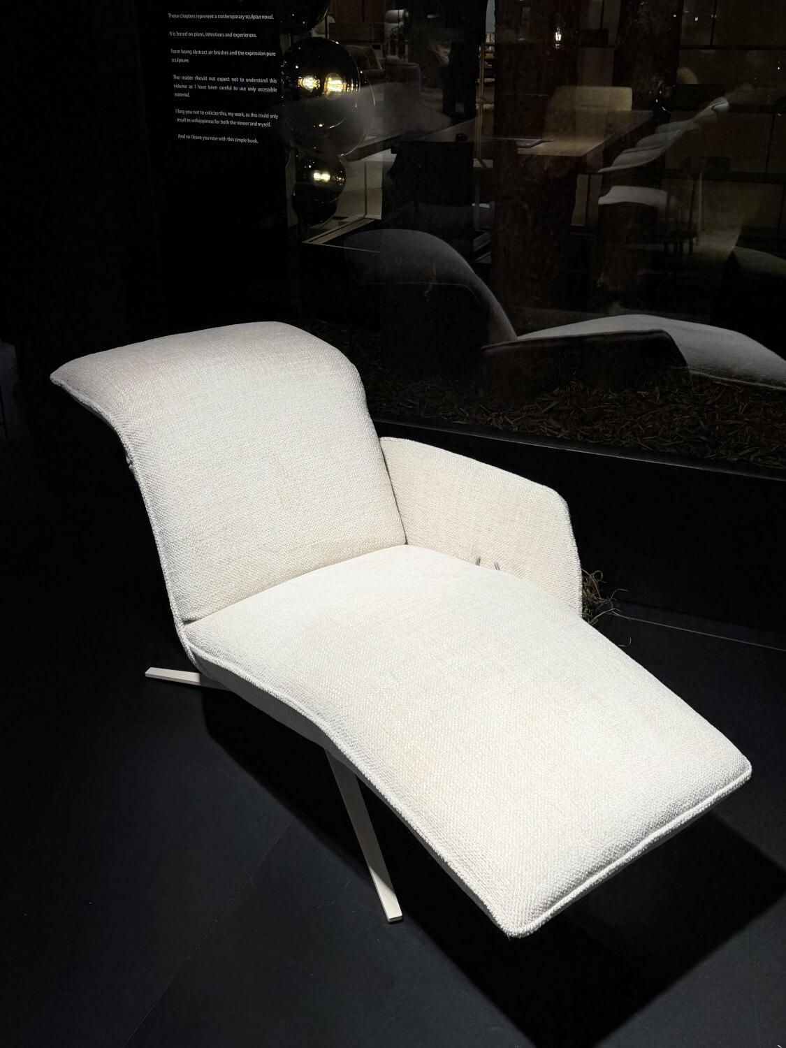 himolla - Relaxliege 7658 Stoff 20 Labomba Carrara Beige Sternfuß Metall Beige Mit Schaukelfunktion - 4