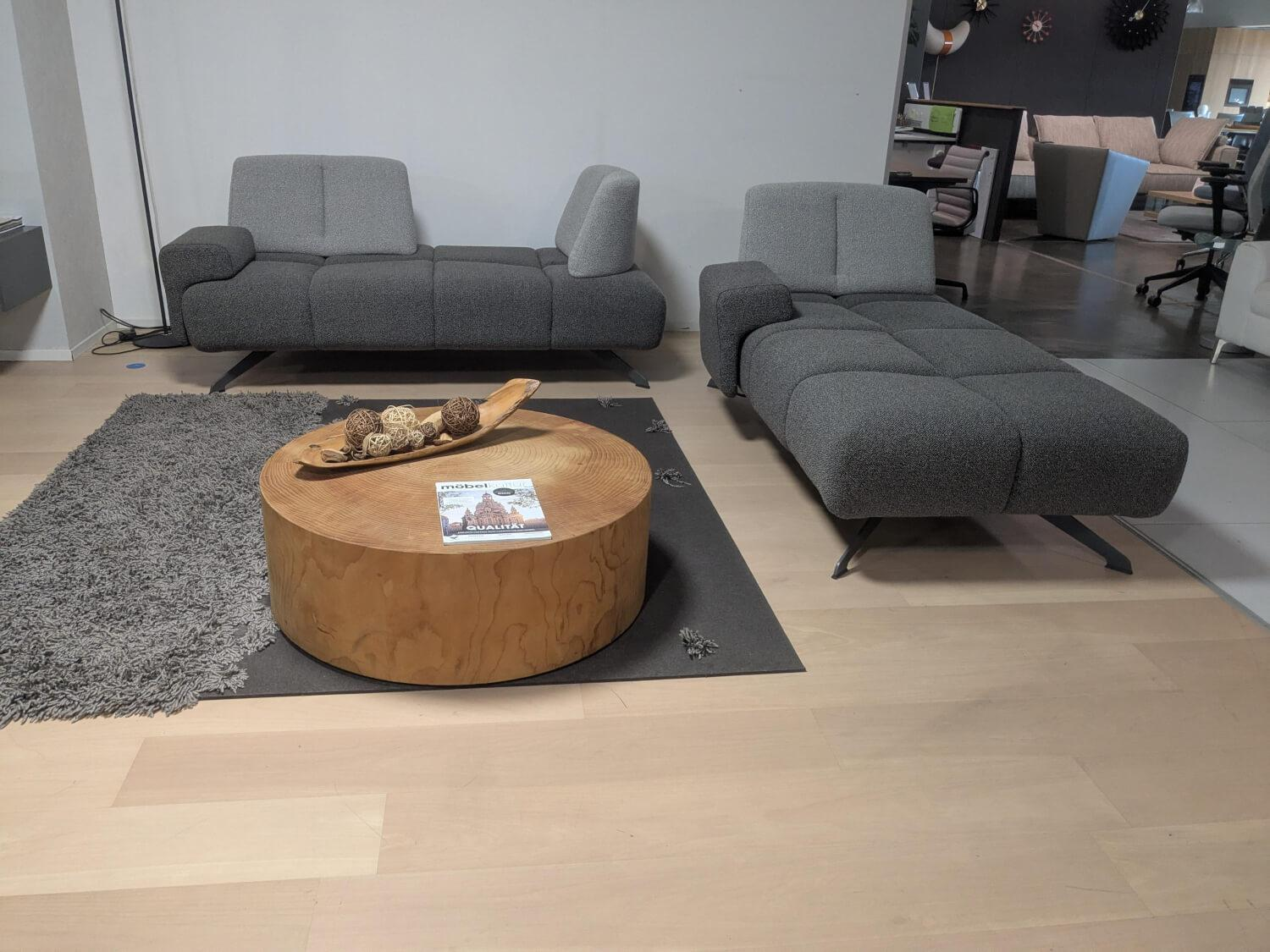 WK Wohnen - Garnitur WK515 Joker Stoff Cosmo Anthrazit Grau 2 Sofas - 11