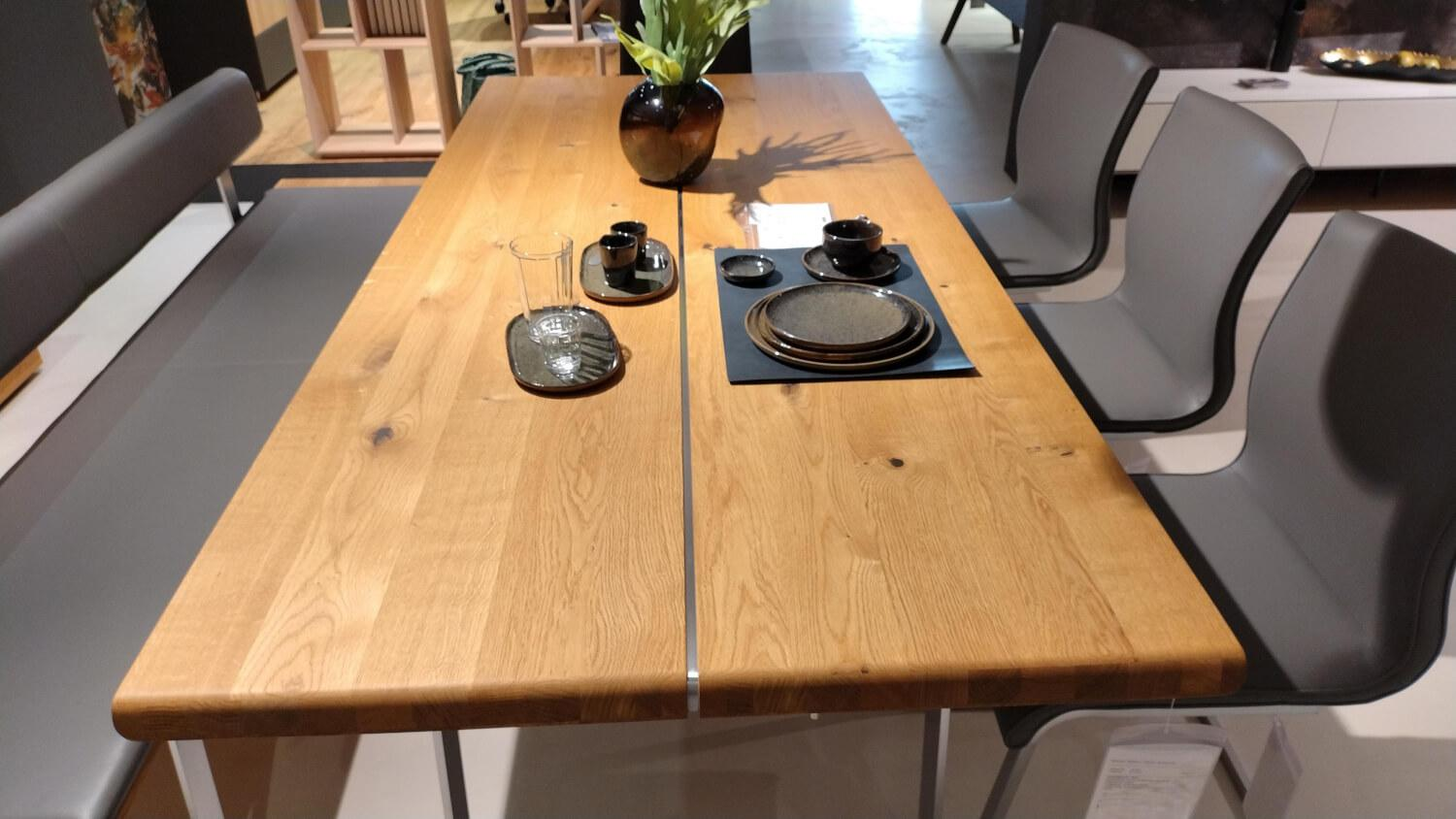 Team 7 - Essgruppe Nox Magnum Leder L1 Mittelgrau Gestell Edelstahl - 3