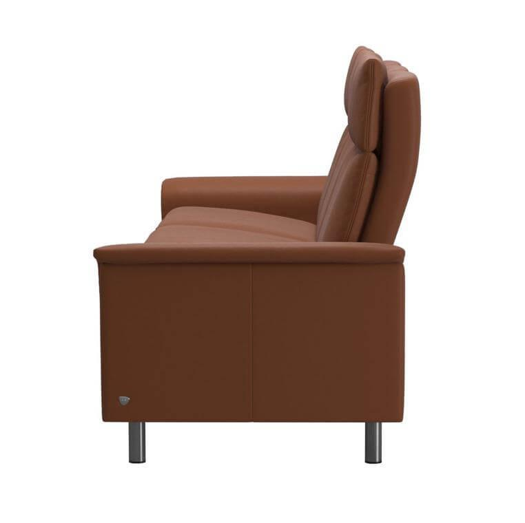 Stressless - Sofa Aurora Hoch L 3-Sitzer Leder Paloma 094 40 New Cognac Braun Stahlbein 88 Rund 11 - 4