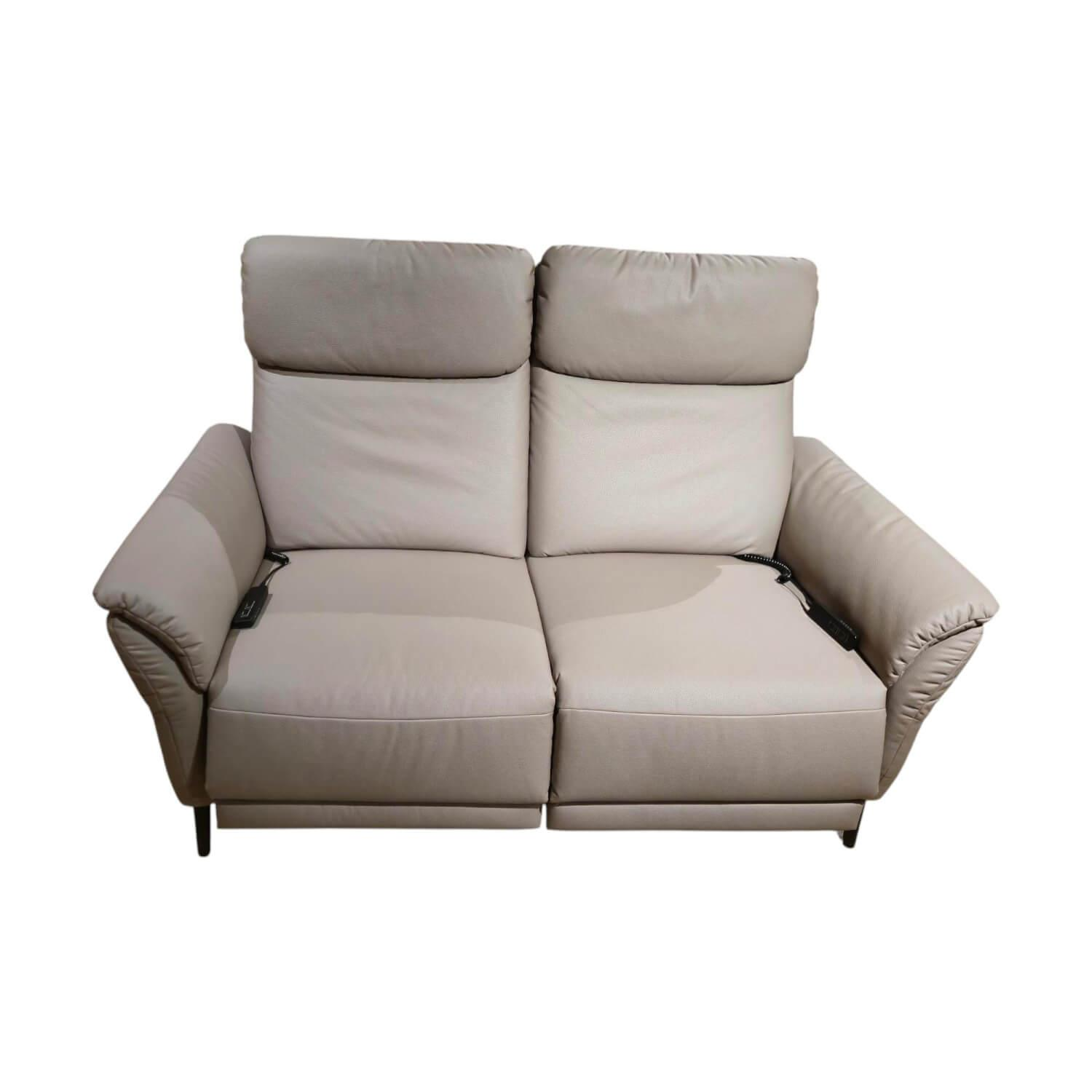 Mondo - Sofa Sunatra Stoff Caballo Light Grey Grau Metallfuß Schwarz Matt Mit Motorischer Herz Waage Funktion - 1