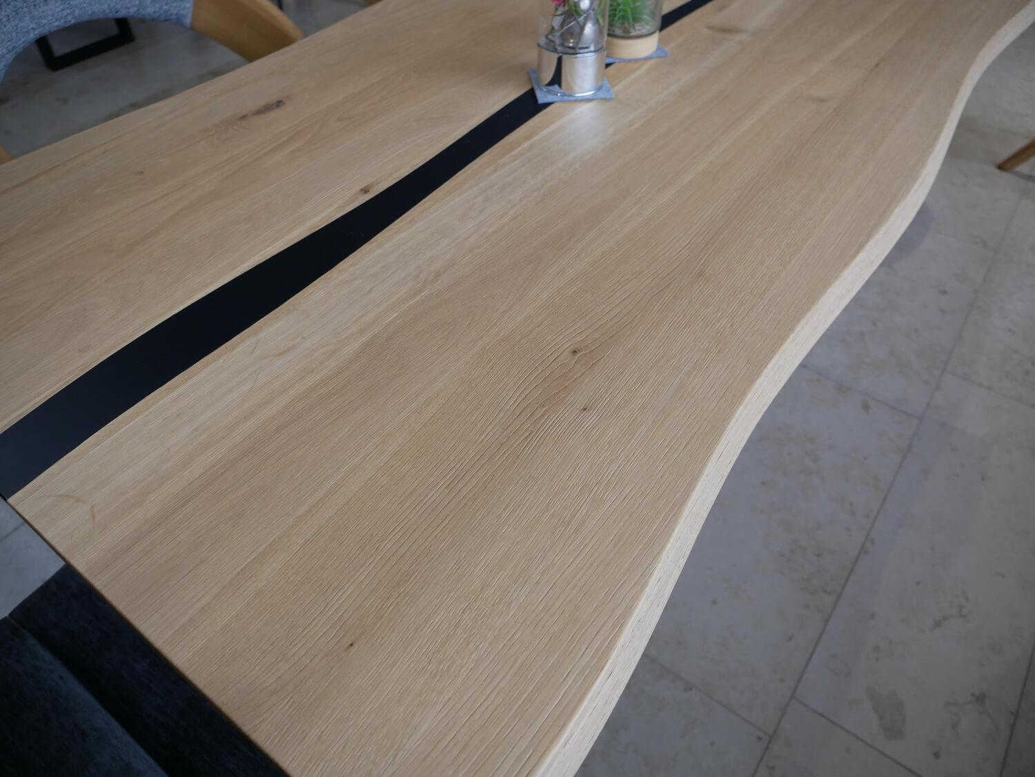 Hartmann - Esstisch LS 992821 Kerneiche Natur Gebürstet Baumkantenprofil Untergestell Holz Anthrazit - 4