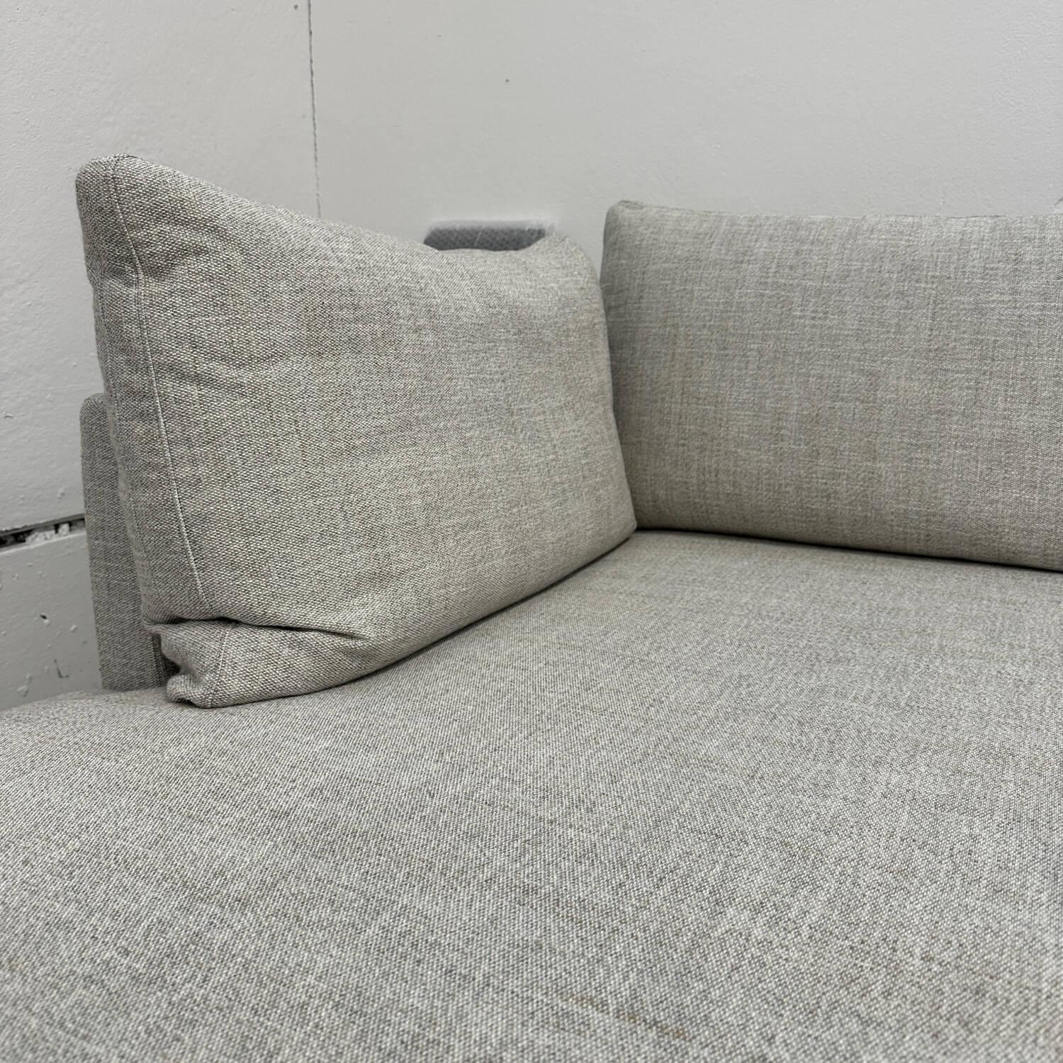 COR - Ecksofa Pilotis Stoff 9210 Sandgrau Grau Füße Schwarzchrom Inklusive Kissen Ohne Couchtisch - 5