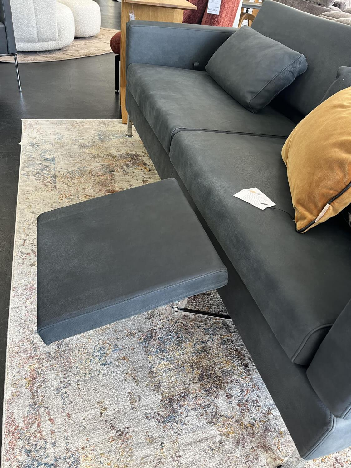 Brühl - Sofa Tomo Compact 2-Sitzer Leder Taron 99 Schwarz Winkelfuß Verchromt Höhenverstellbar - 4