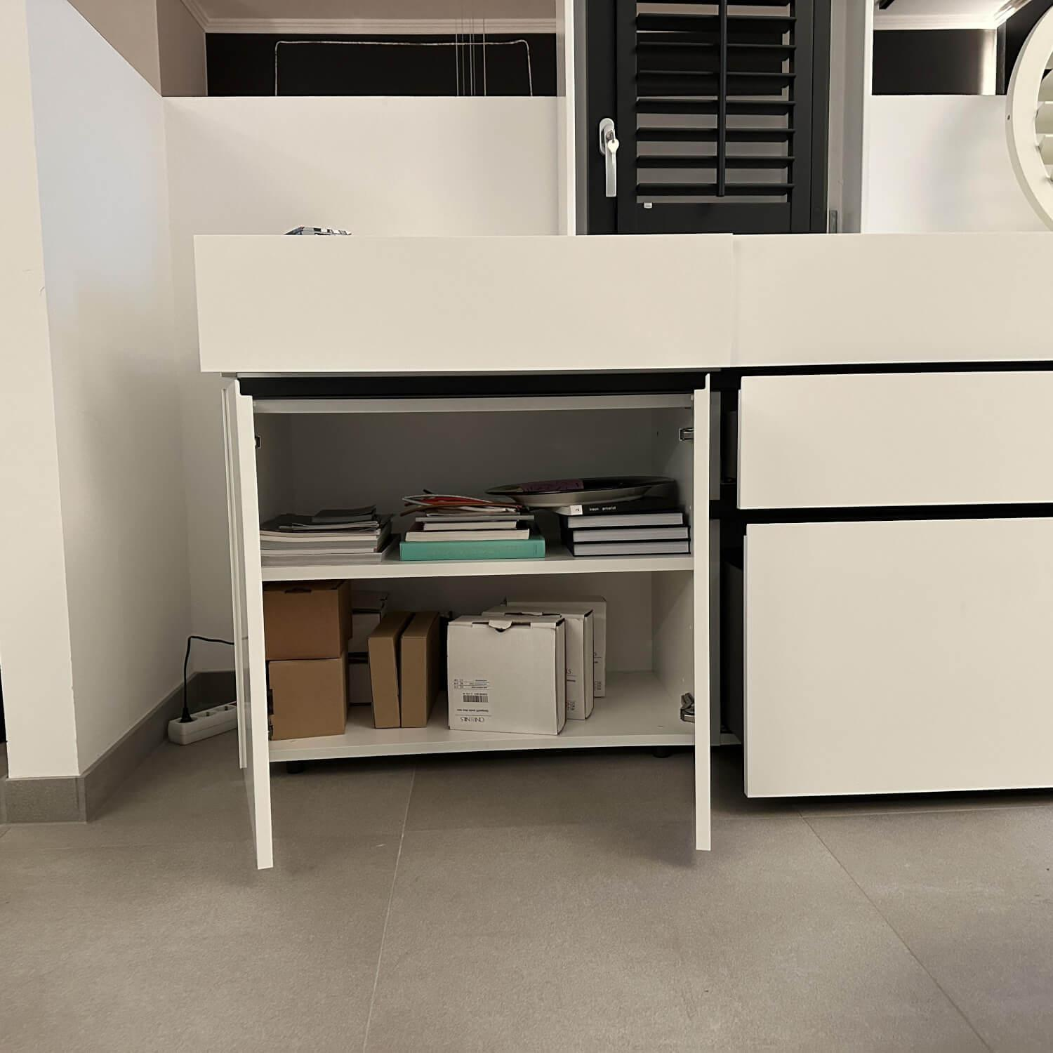 Interlübke - Sideboard Just Cube Bold Front Lack Weiß Korpus Lack Anthrazit - 9