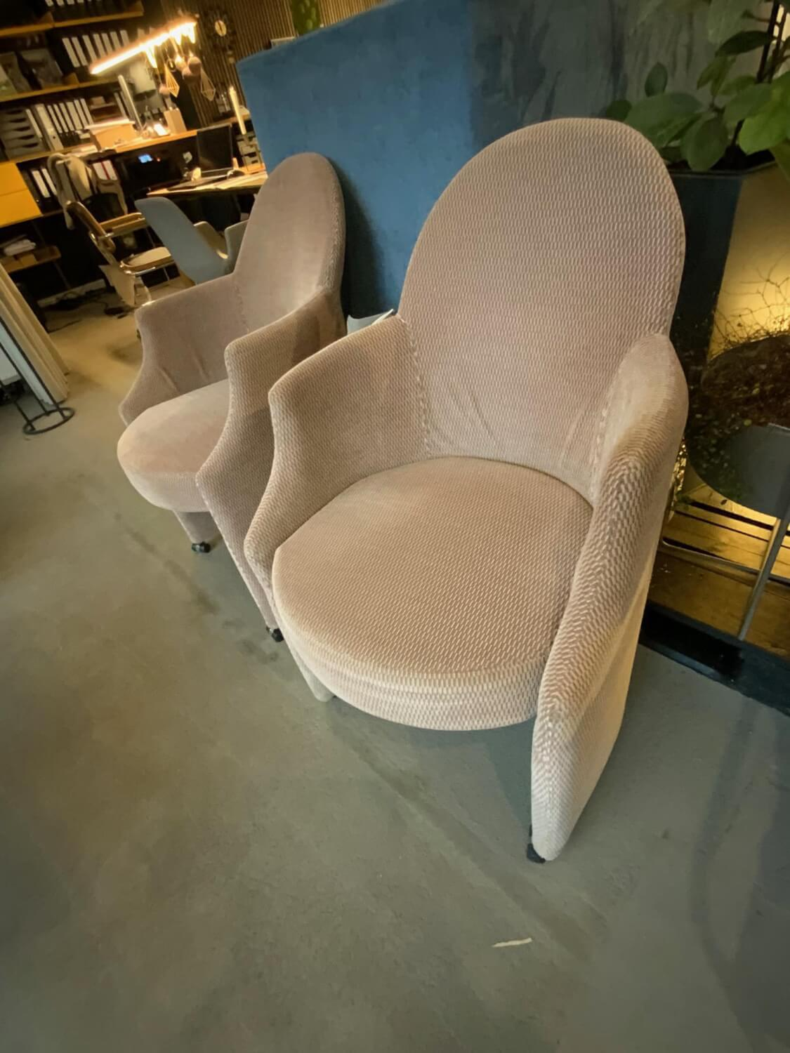 Brühl - 2er Set Sessel Armand Stoff 4495 52 Beige Braun Füße Rollen Schwarz - 3