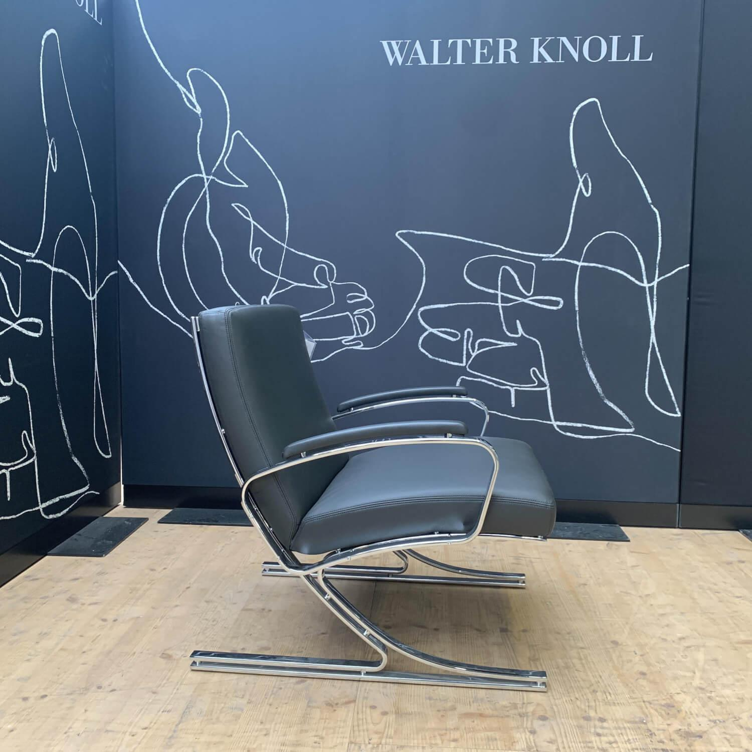 Walter Knoll - Sessel Berlin Chair Leder Congress 1399 Dark Bronze Profistahl Hochglanz - 12