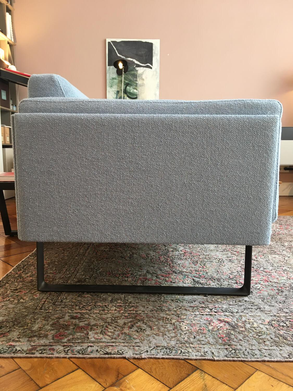 Cassina - Sofa 8 Otto Stoff Look Boucle Cielo Hellblau Füße Aluminium Anthrazit - 5
