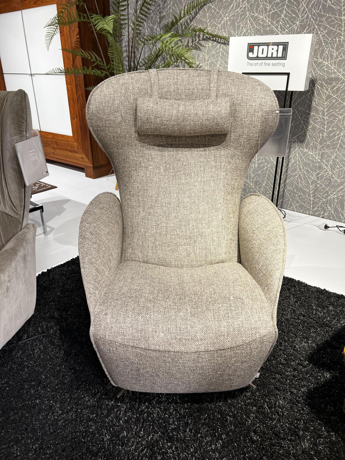 Jori - Relaxsessel Daydreamer Innen Stoff Depero 204 Creme Außen Leder Nubuck Cream Gestell Bronze Matt Lackiert Inklusive Kopfkissen - 5