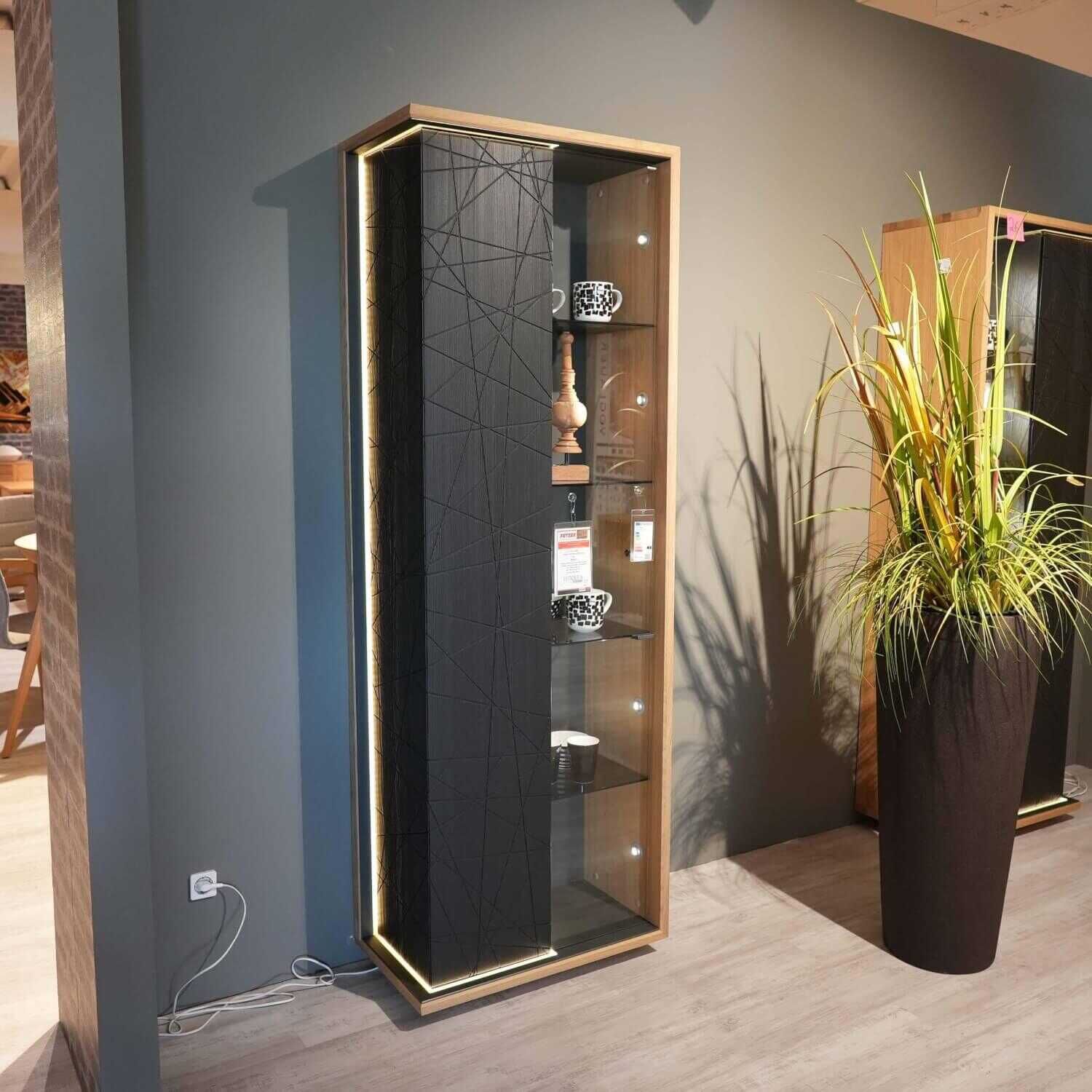 Voglauer - Vitrine V-Aura Eiche Select Geölt Lärche Schwarz Strukturiert - 3