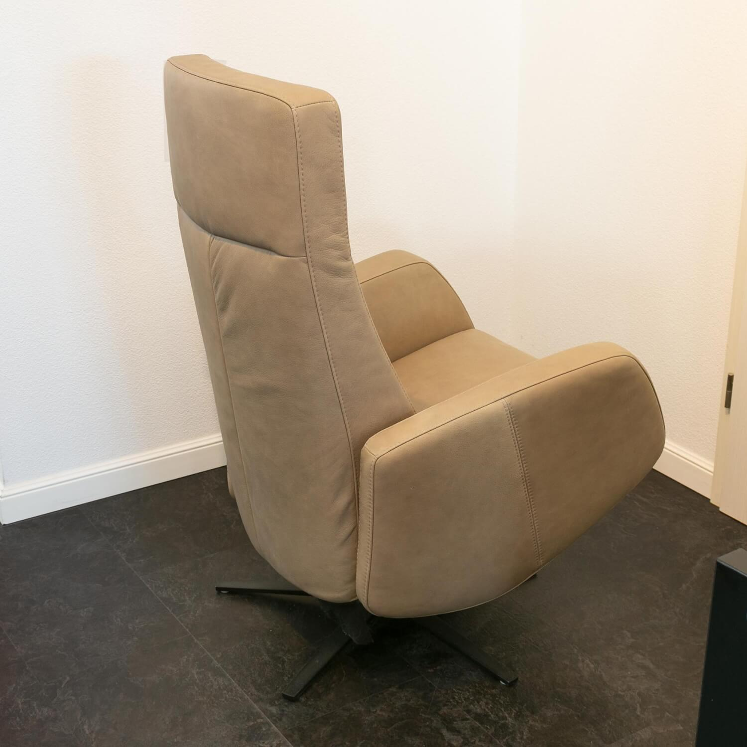 Sitting Vision - Relax armchair NX 329 Cover leather Rancho Beige Cream Cross base 87 Black With backrest adjustment - 5