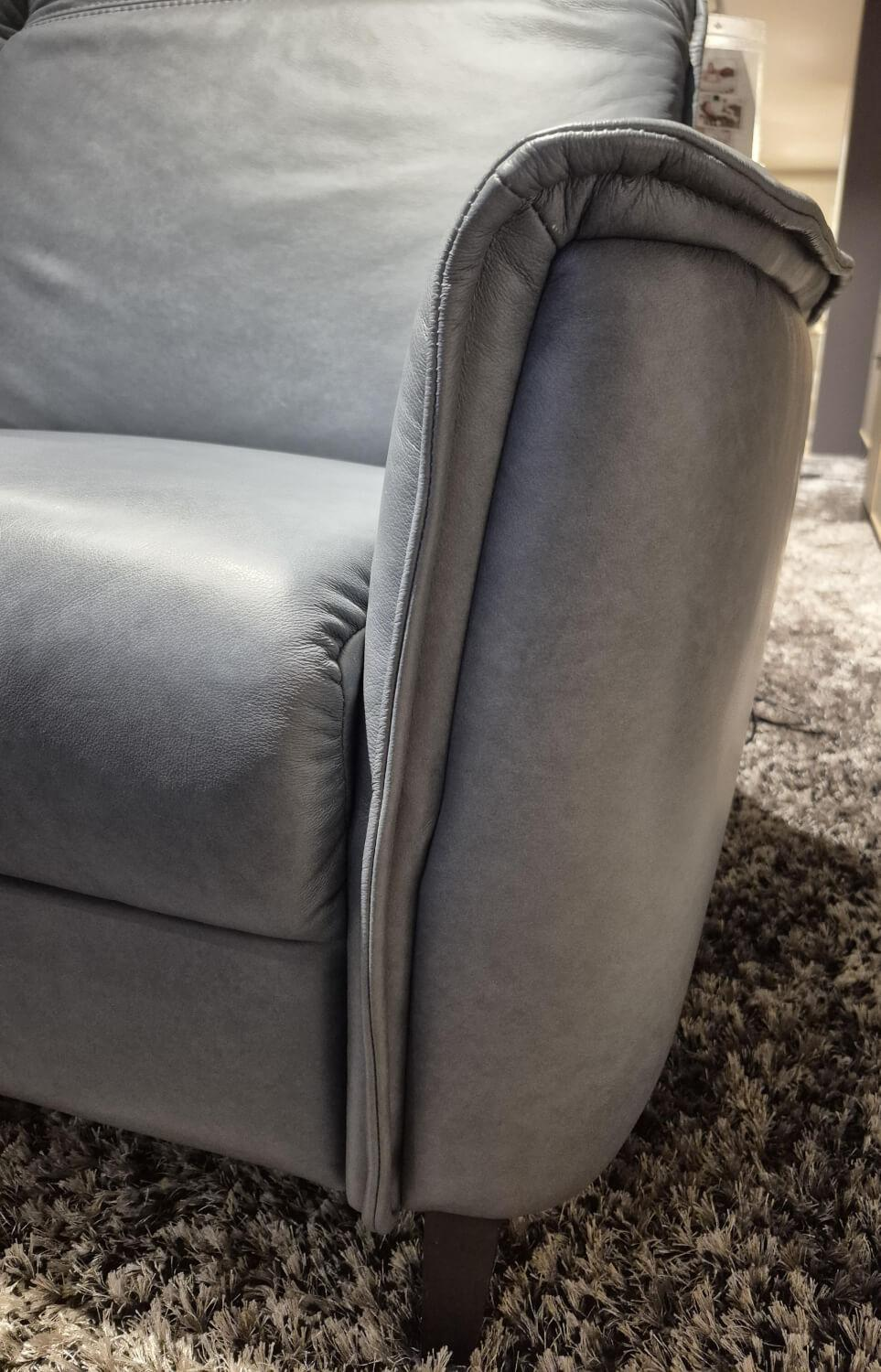 PM Oelsa - Sofa Bolivien 4461 Leder Longlife Touch Steel Grau Füße Chrom Schwarz Matt Mit Motorischer Kopfteilverstellung - 3