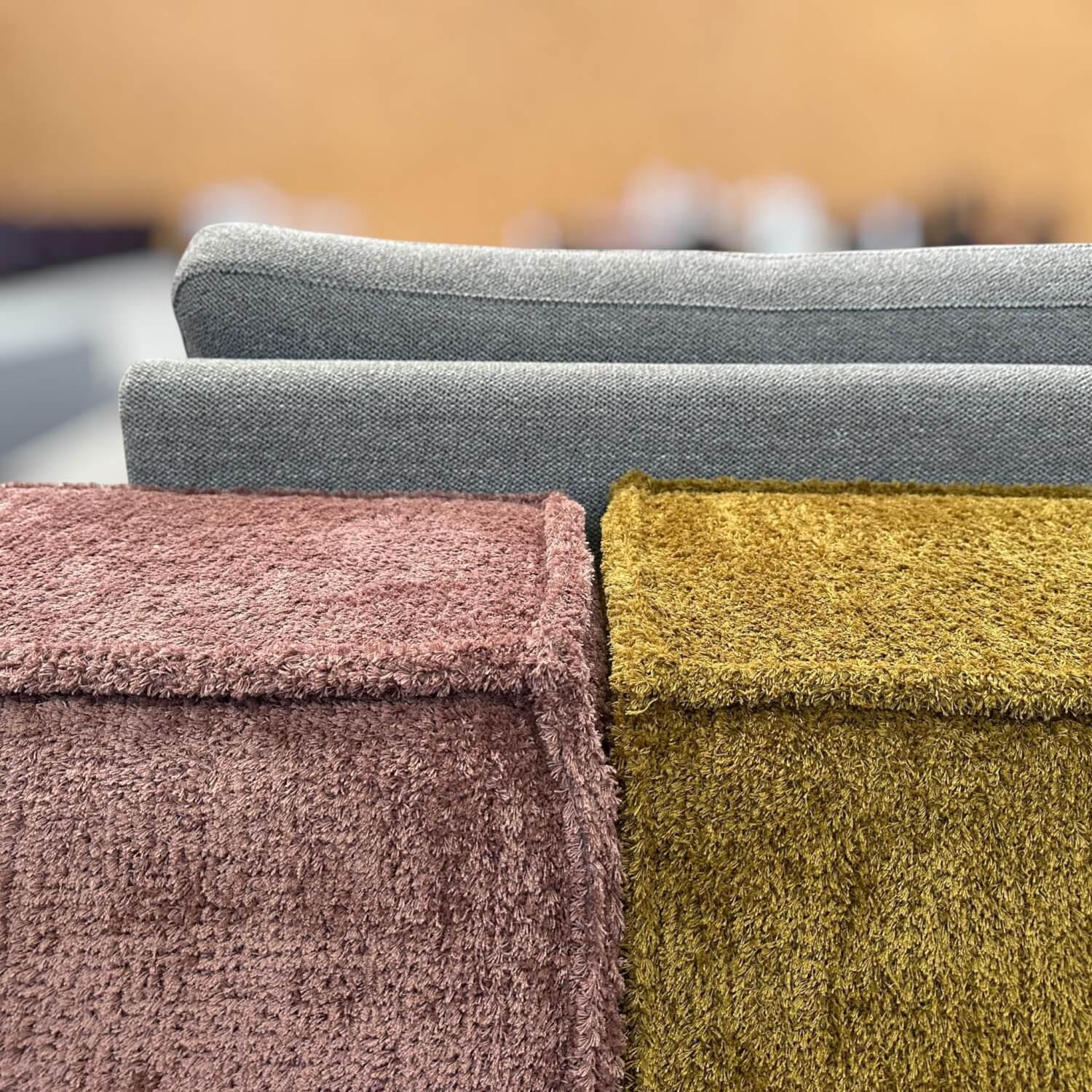 COR - Ecksofa Trio Stoff 9041 Malve Rosa 9040 Messinggelb Mit Stopp Gleitern - 3