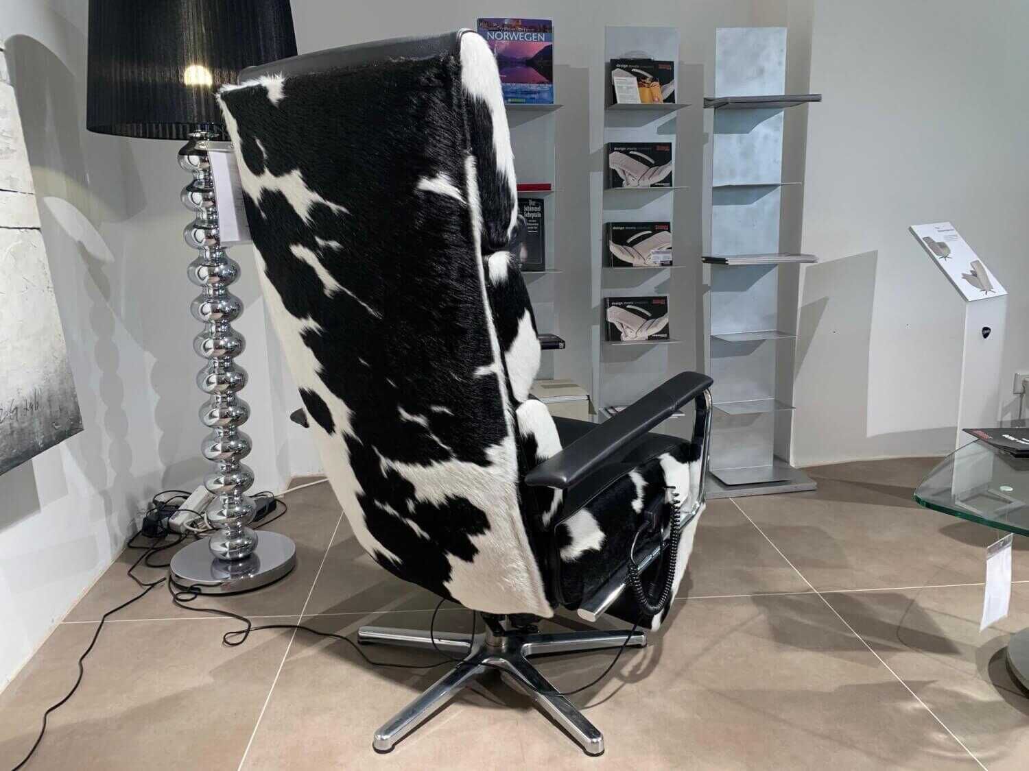 Strässle - Sessel Nico Leder Ambiente 70430 Ecru Gestell Glanzchrom mit elektrischer Verstellung - 3