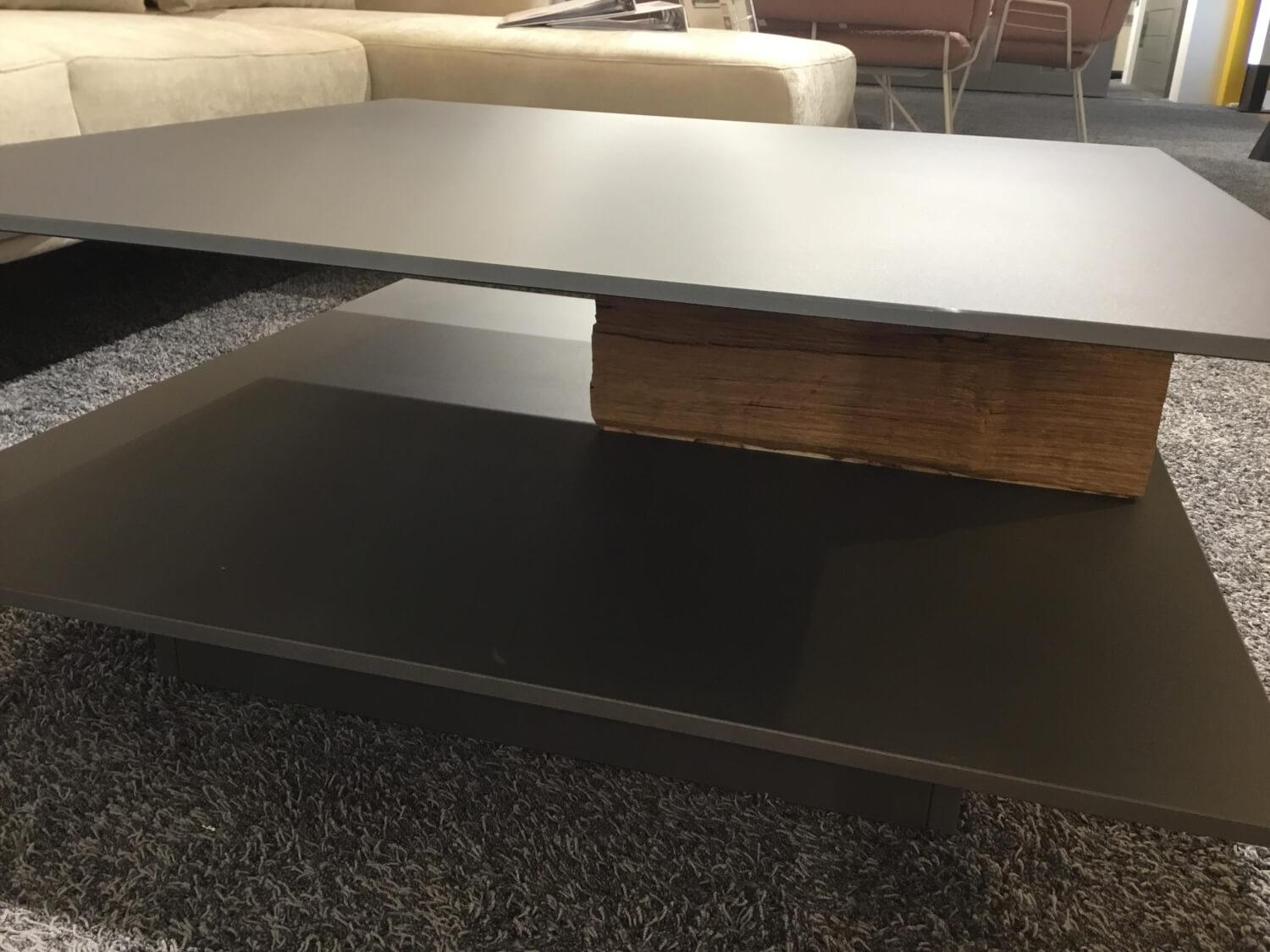 Musterring - Couchtisch MR Jana 710031 Platte Glas Optiwhite Lack Graphit Anthrazit Säule Spaltholz Eiche Lackiert Sockel Lack Graphit - 6