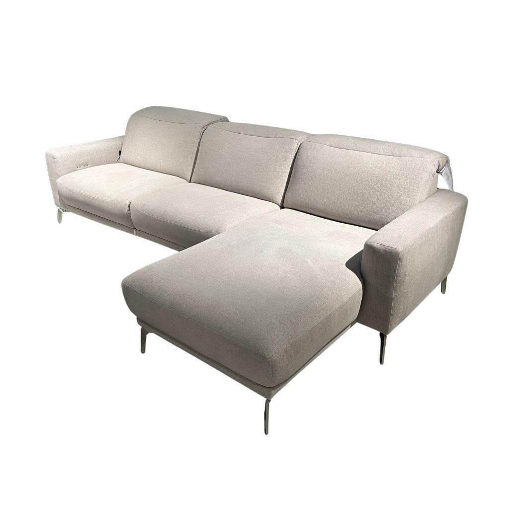 Mondo - Ecksofa Ensemble Shima Stoff Escana Naturel Beige Füße Metall 01BR Brushed - 1