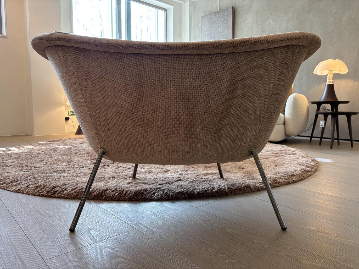 Molteni & C - Sessel Fauteuil Gio Ponti Stoff Wien Cipria Braun Füße Schwarzchrom - 7